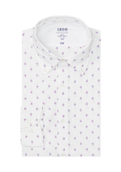 IZOD Slim CoolFX Flamingo Button Down Shirt