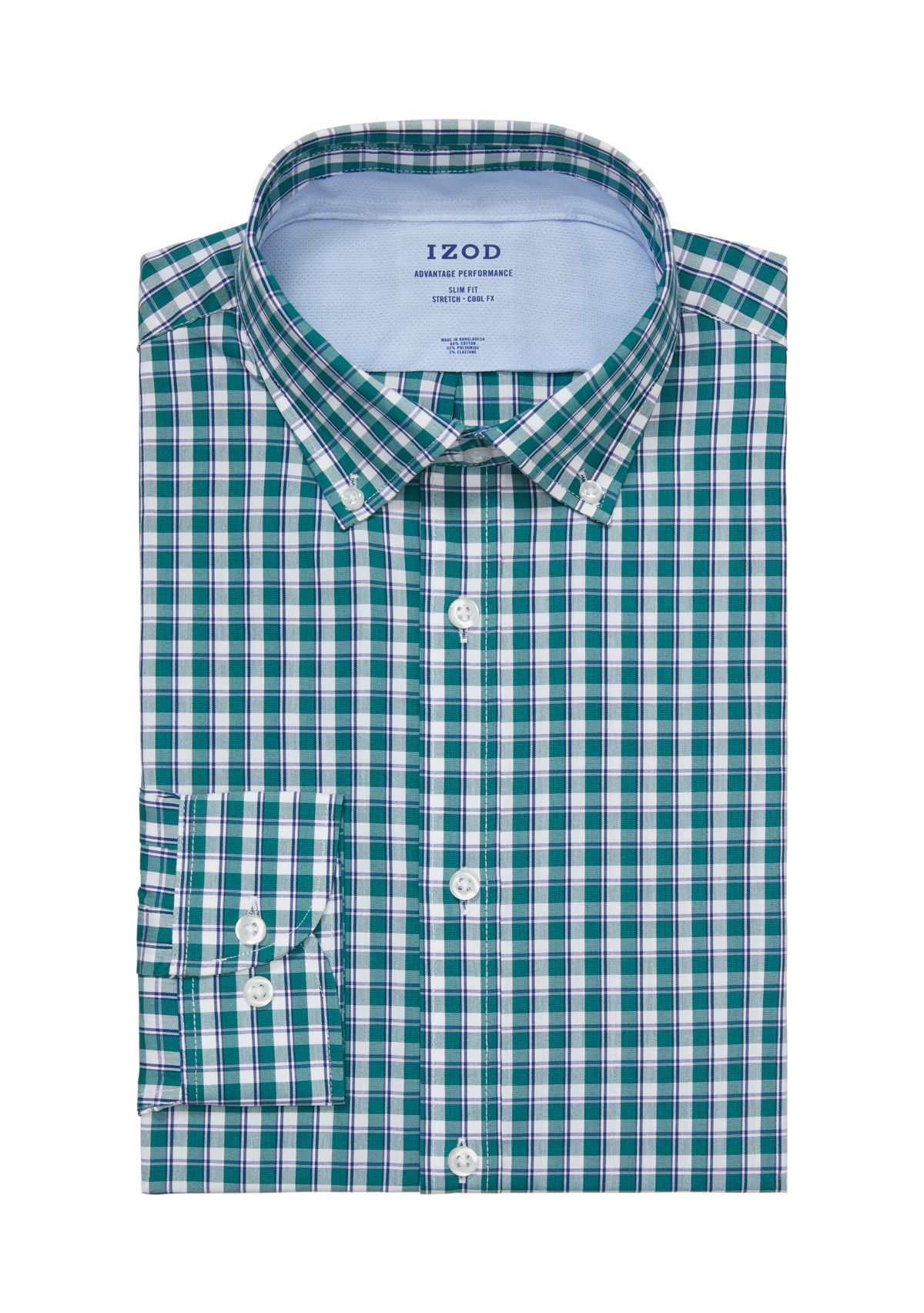 Mens Slim Fit Stretch Cool FX Cooling Collar Dress Shirt