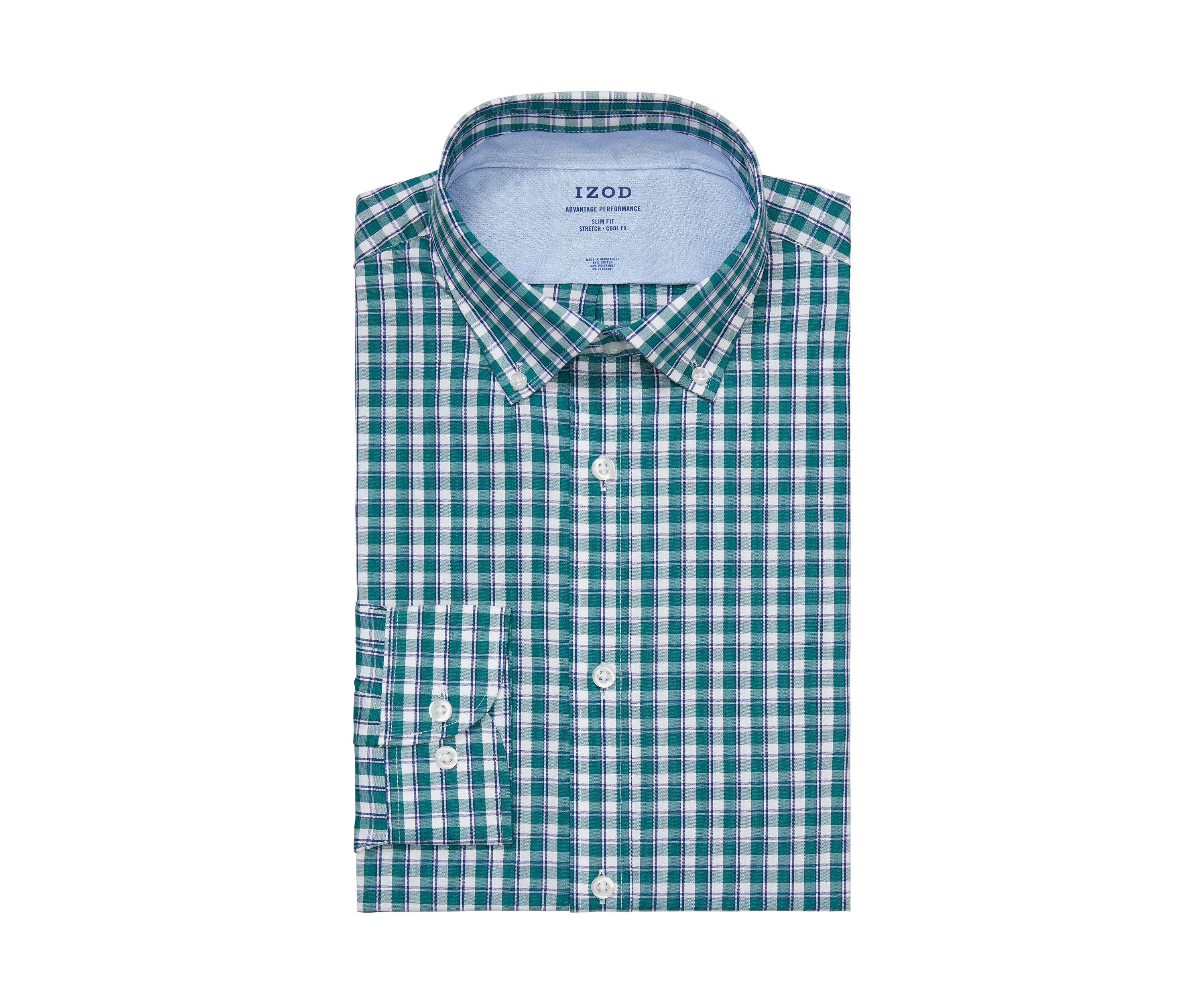 Mens Slim Fit Stretch Cool FX Cooling Collar Dress Shirt