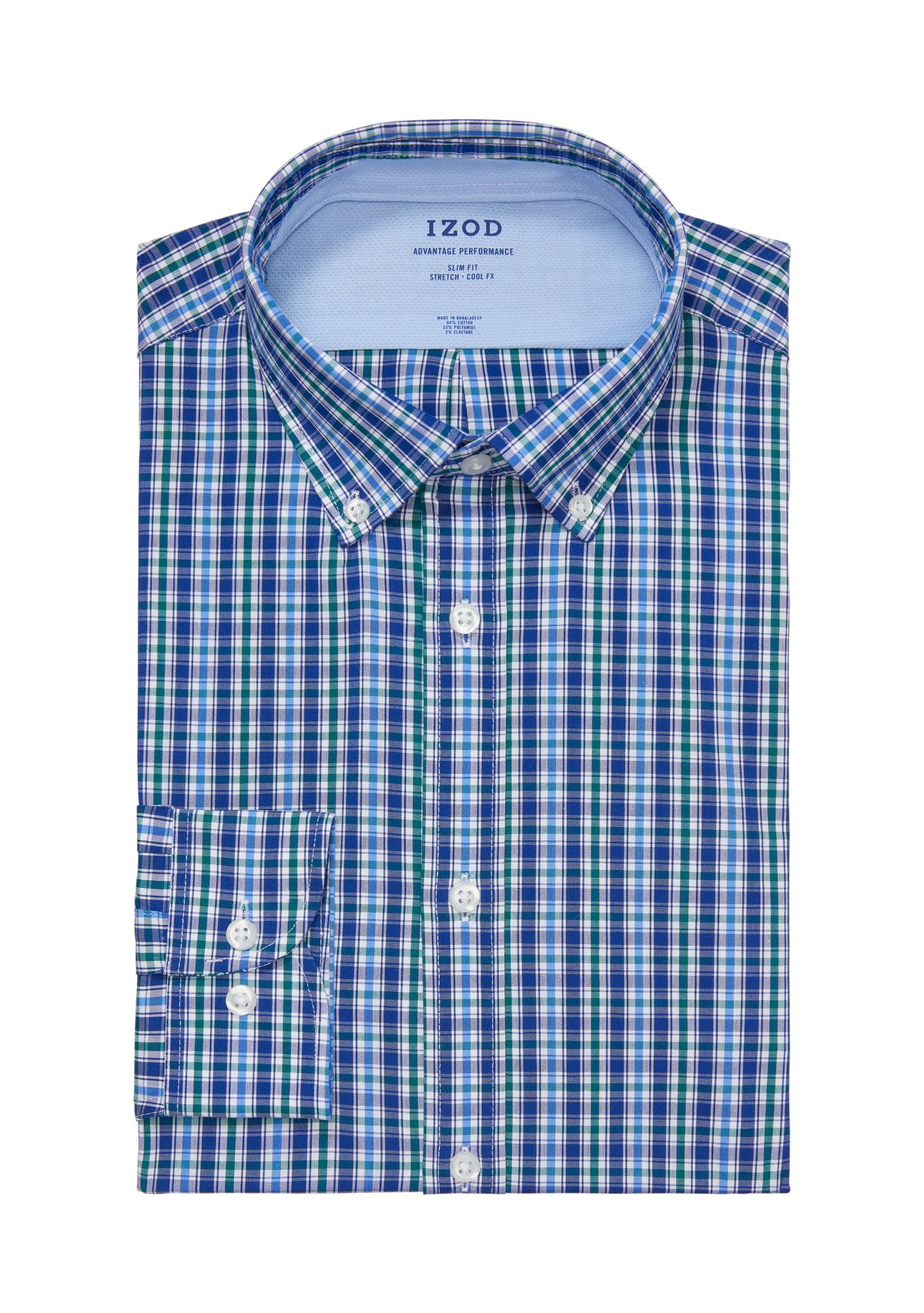 Mens Slim Fit Stretch Cool FX Cooling Collar Dress Shirt