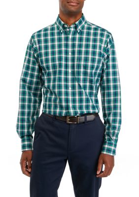 Long Sleeve Plaid Print Dress Shirt