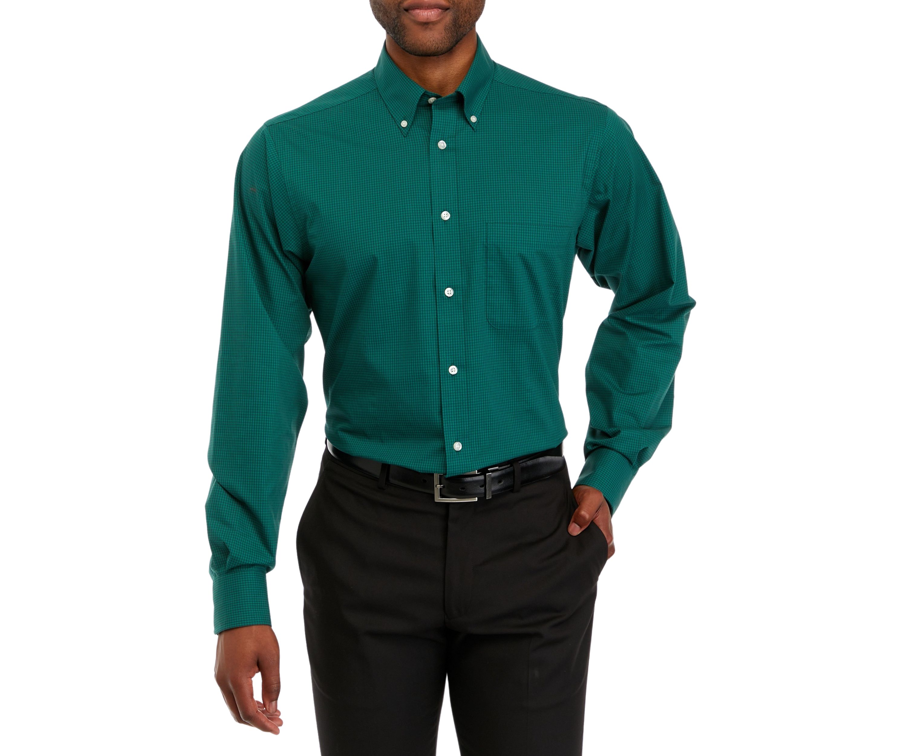 Mens Regular Fit All Over Stretch Dress Shirt