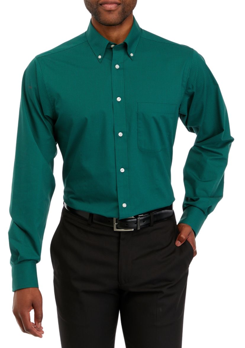 Mens Regular Fit All Over Stretch Dress Shirt