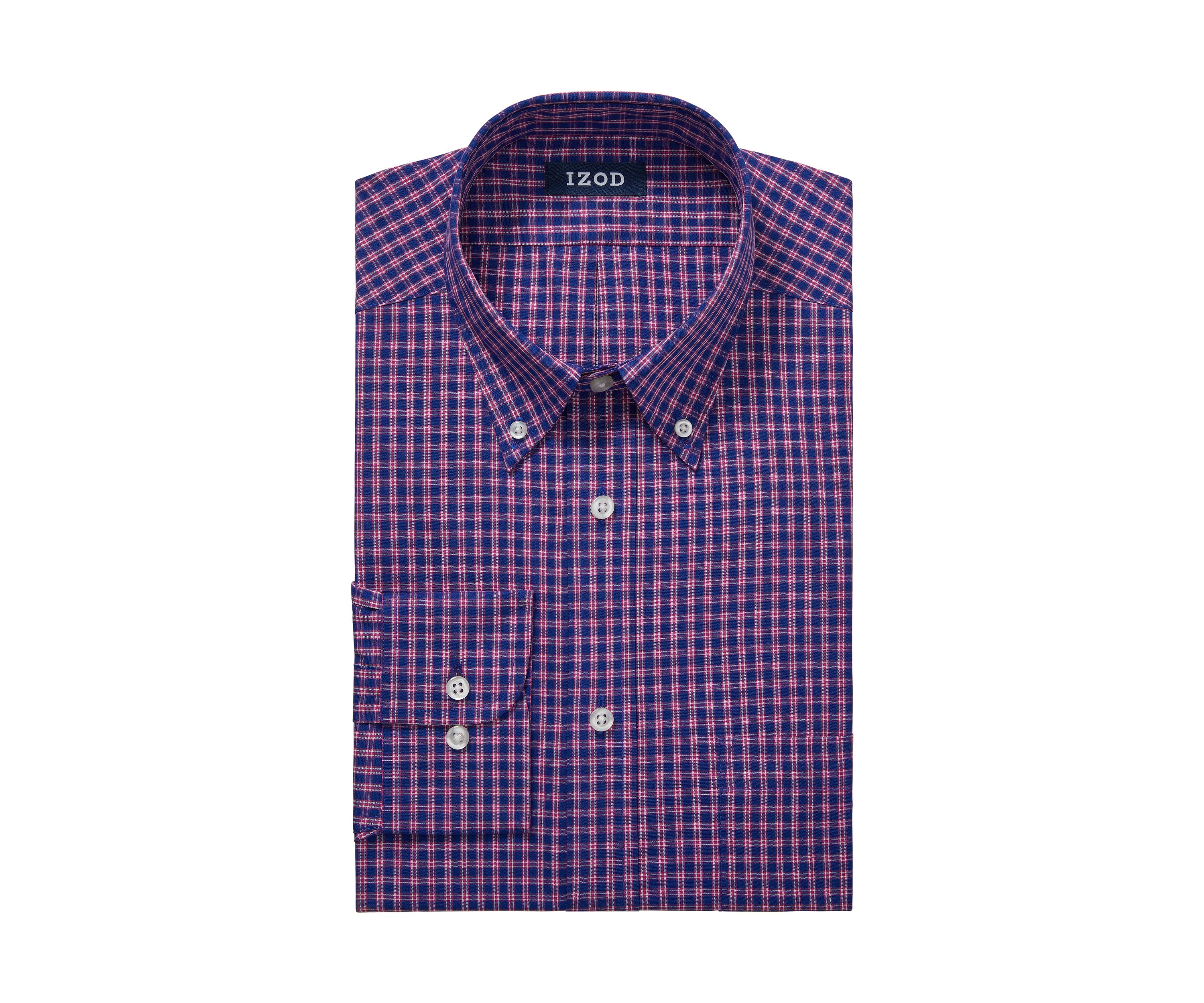 Mens Big Regular Fit Plaid Dress Shirt