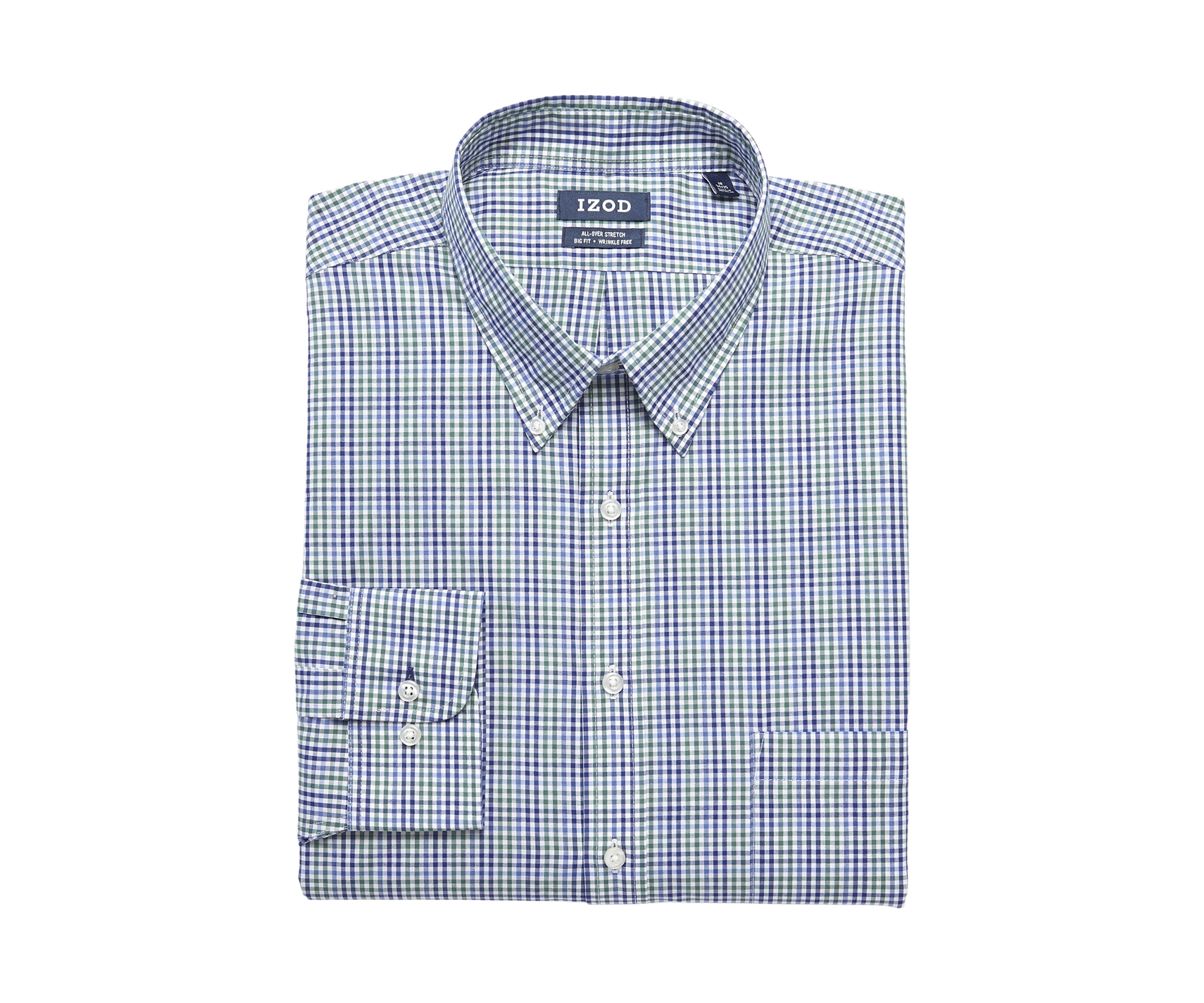 Mens Big All Over Stretch Dress Shirt