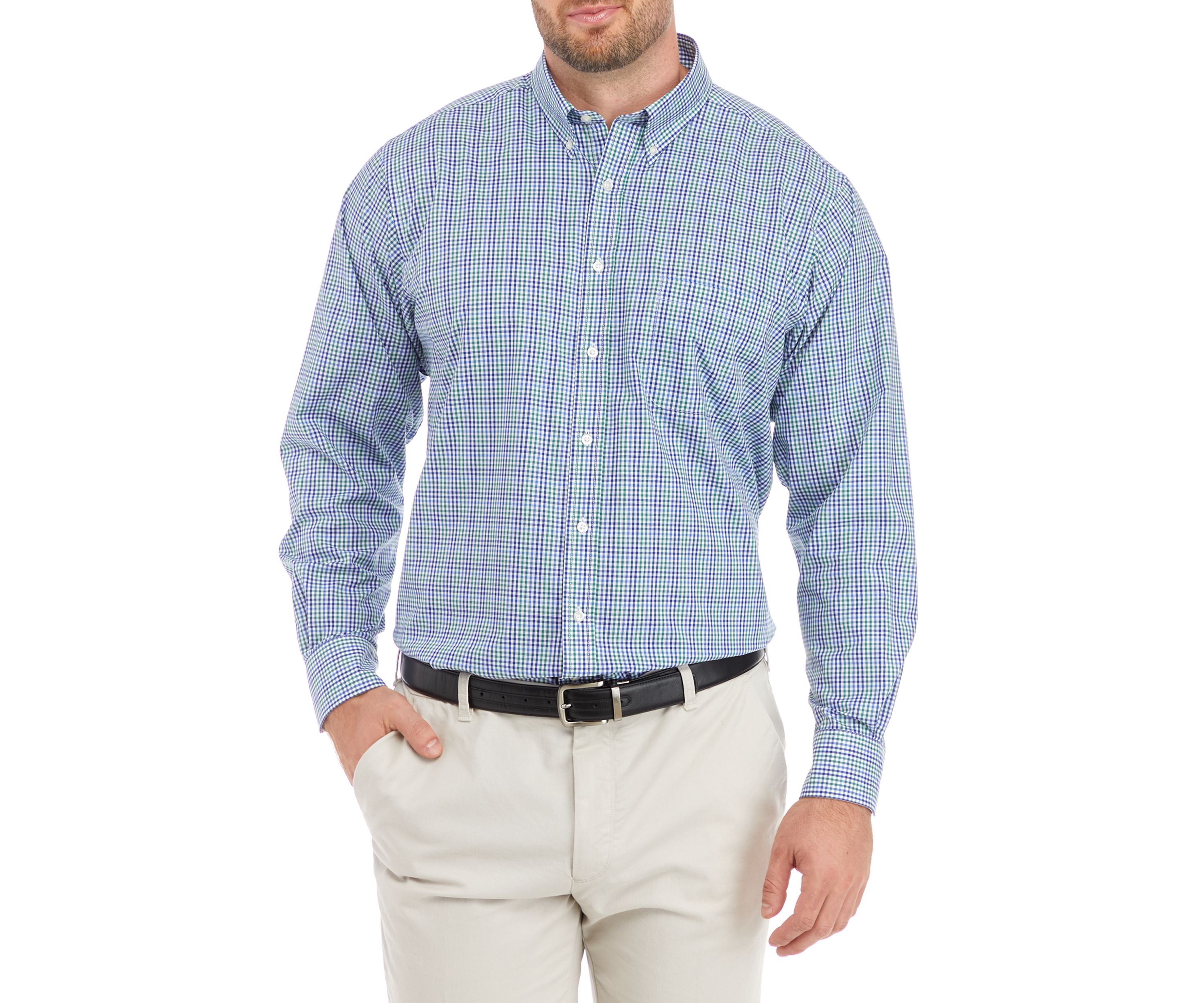 Mens Big All Over Stretch Dress Shirt