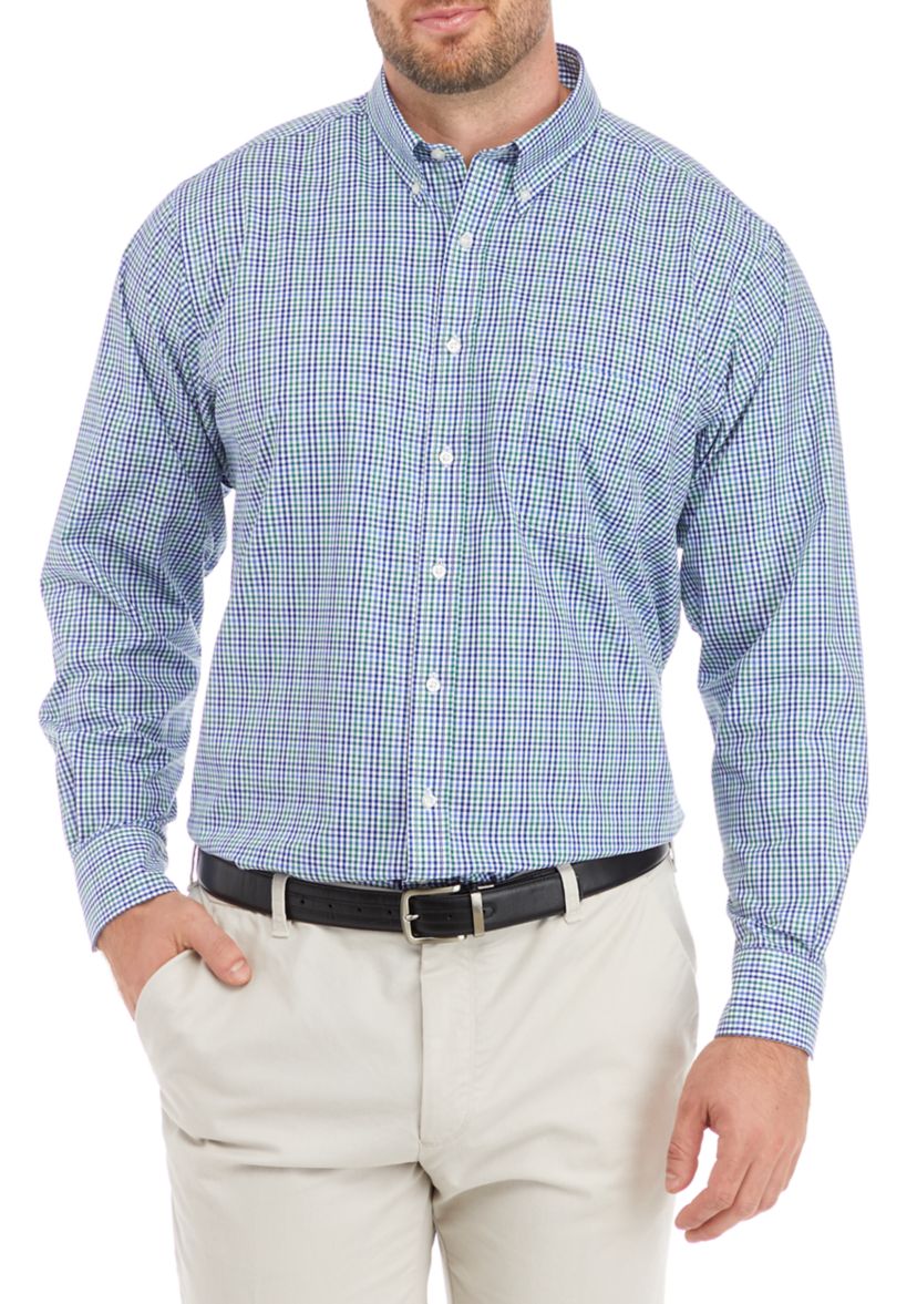 Mens Big All Over Stretch Dress Shirt