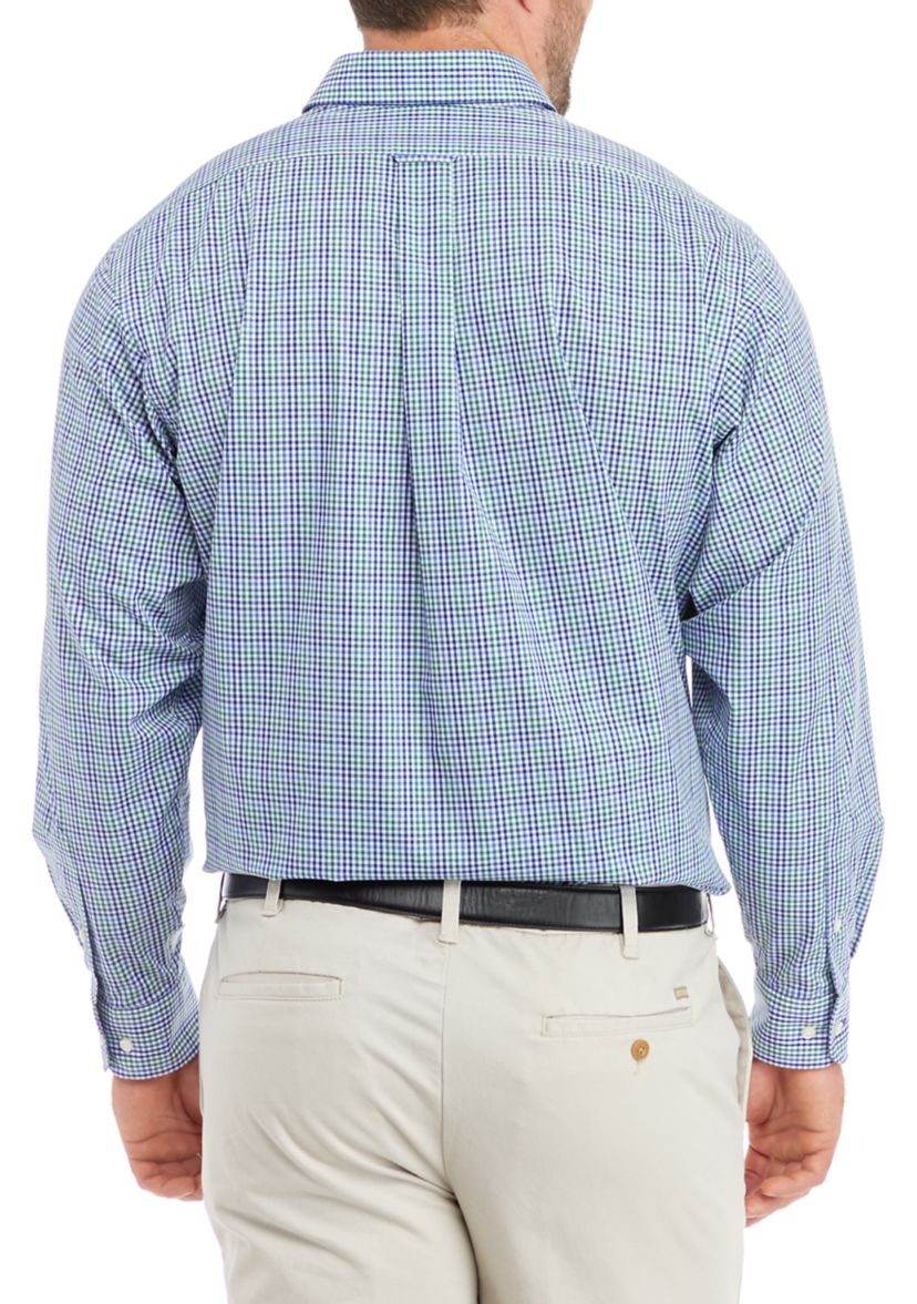 Mens Big All Over Stretch Dress Shirt