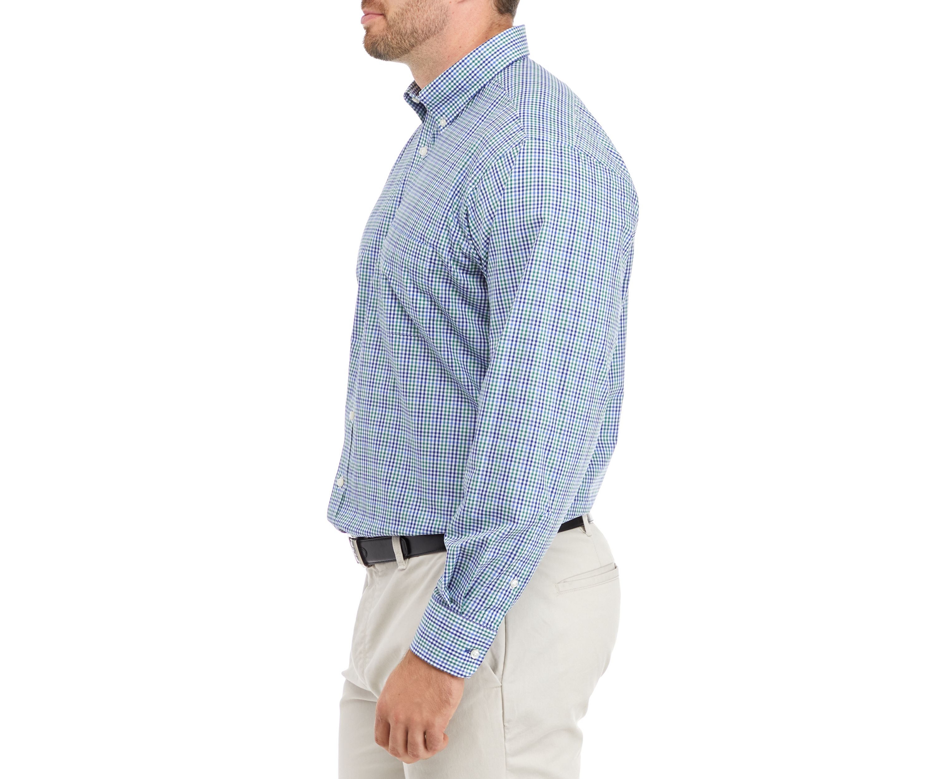 Mens Big All Over Stretch Dress Shirt