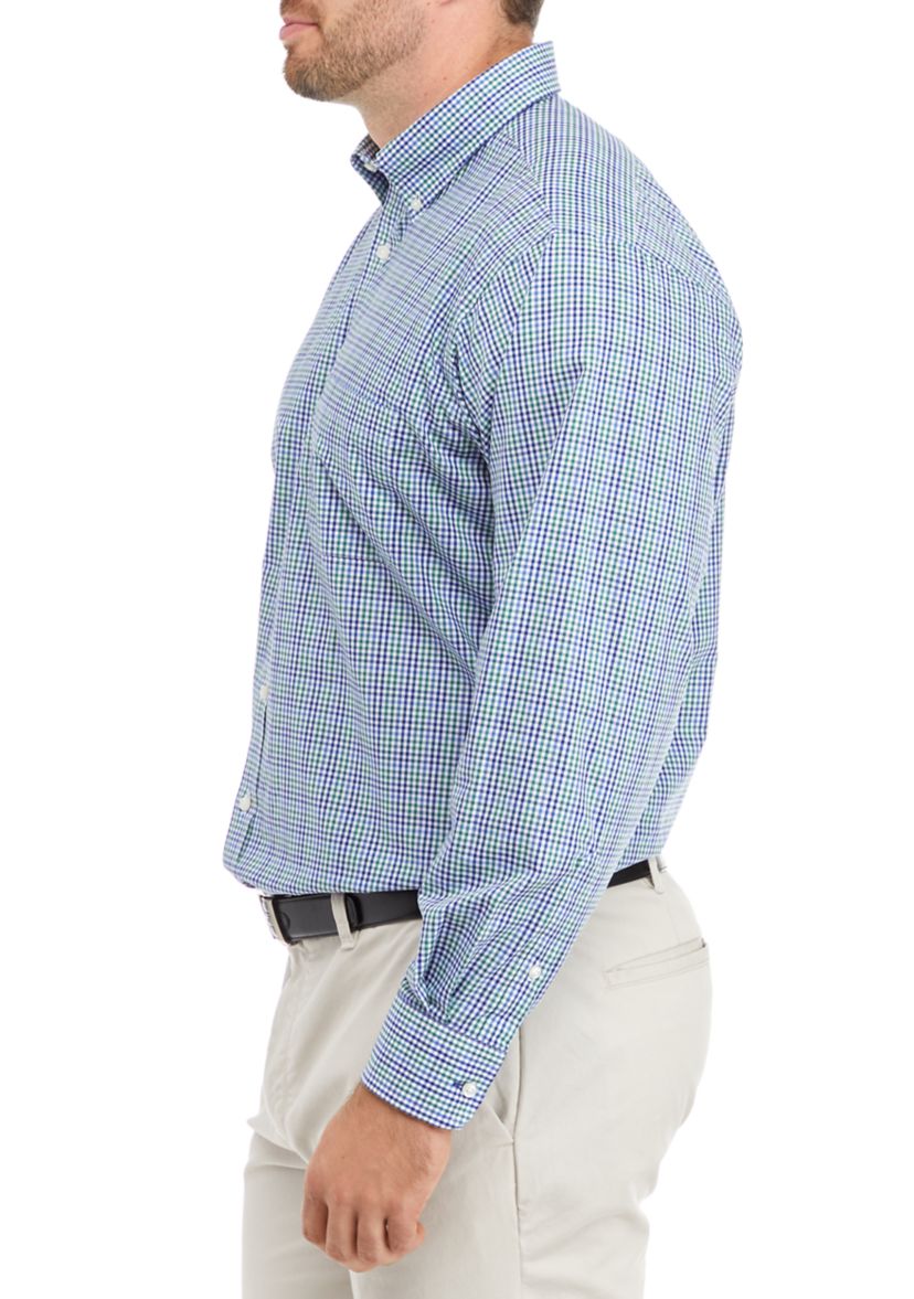 Mens Big All Over Stretch Dress Shirt