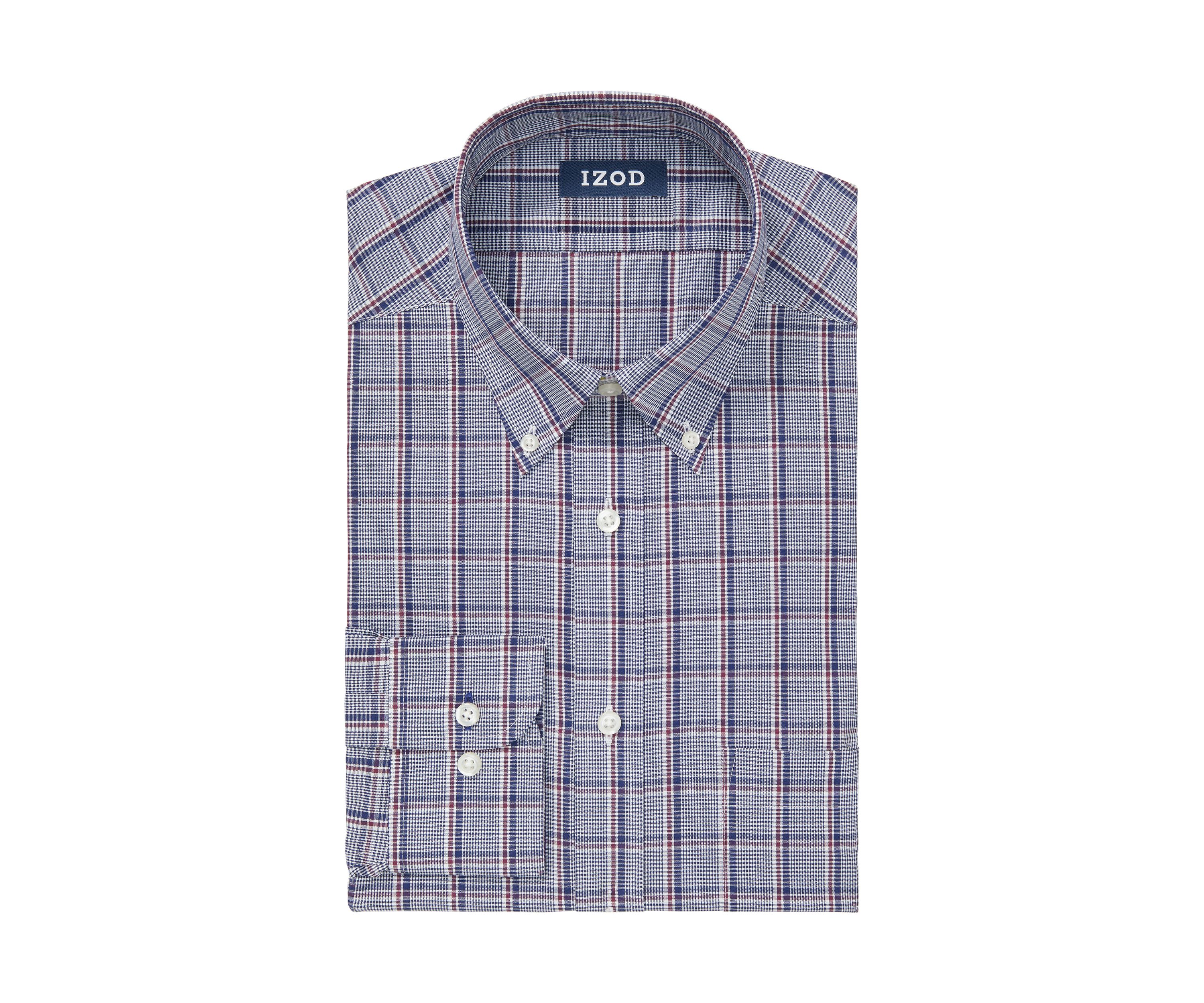 Mens Big Regular Fit Plaid Dress Shirt