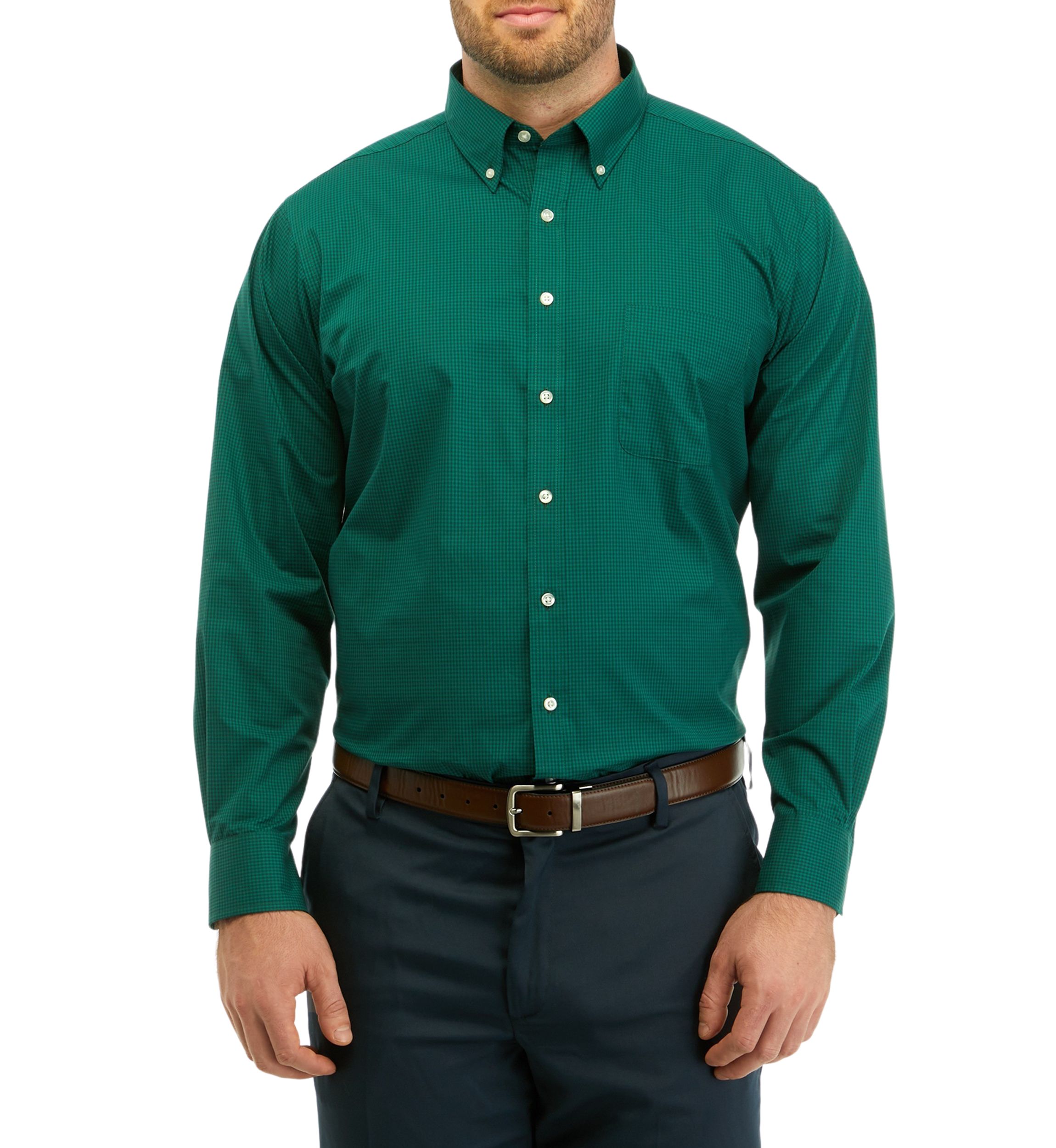 Mens Big All Over Stretch Gingham Dress Shirt