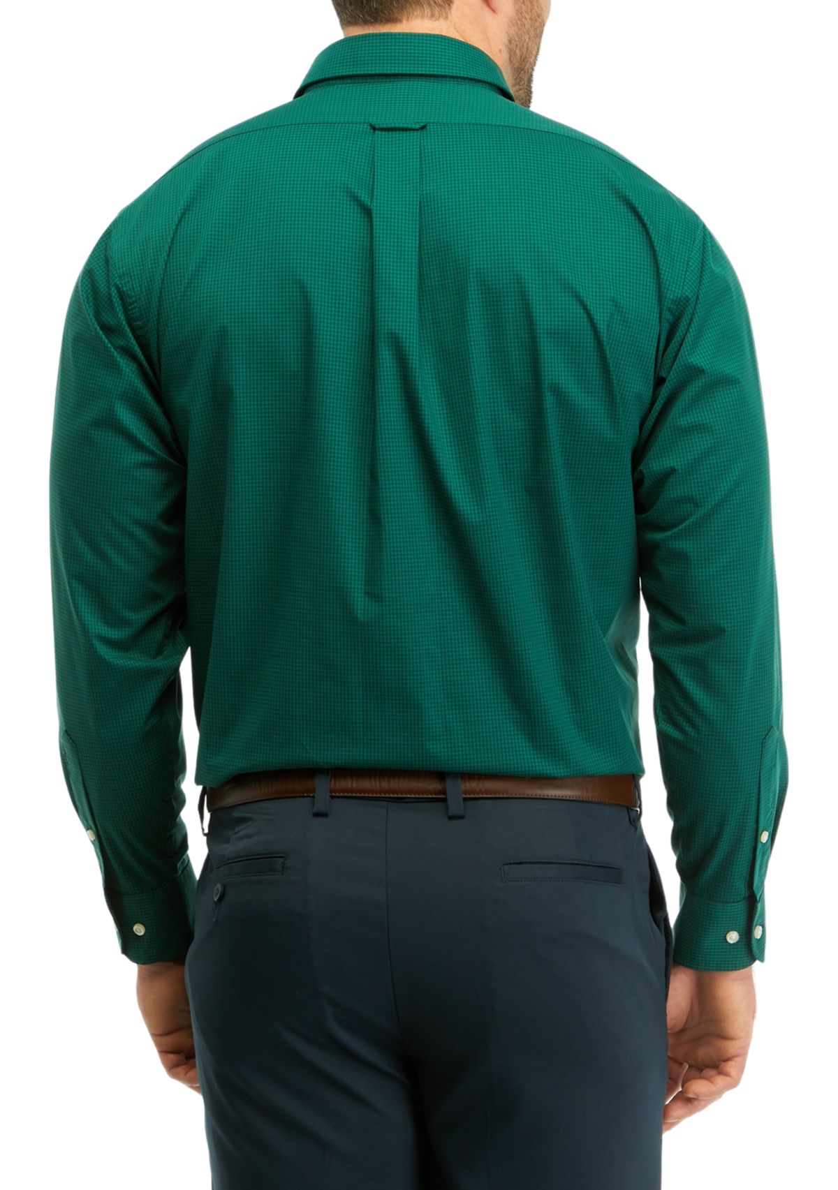 Mens Big All Over Stretch Gingham Dress Shirt