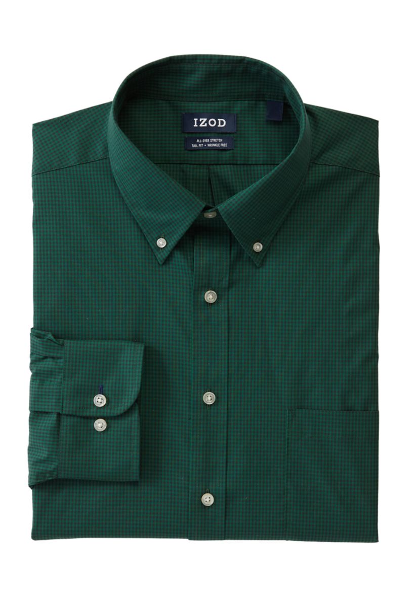 Mens Tall Allover Stretch Gingham Dress Shirt