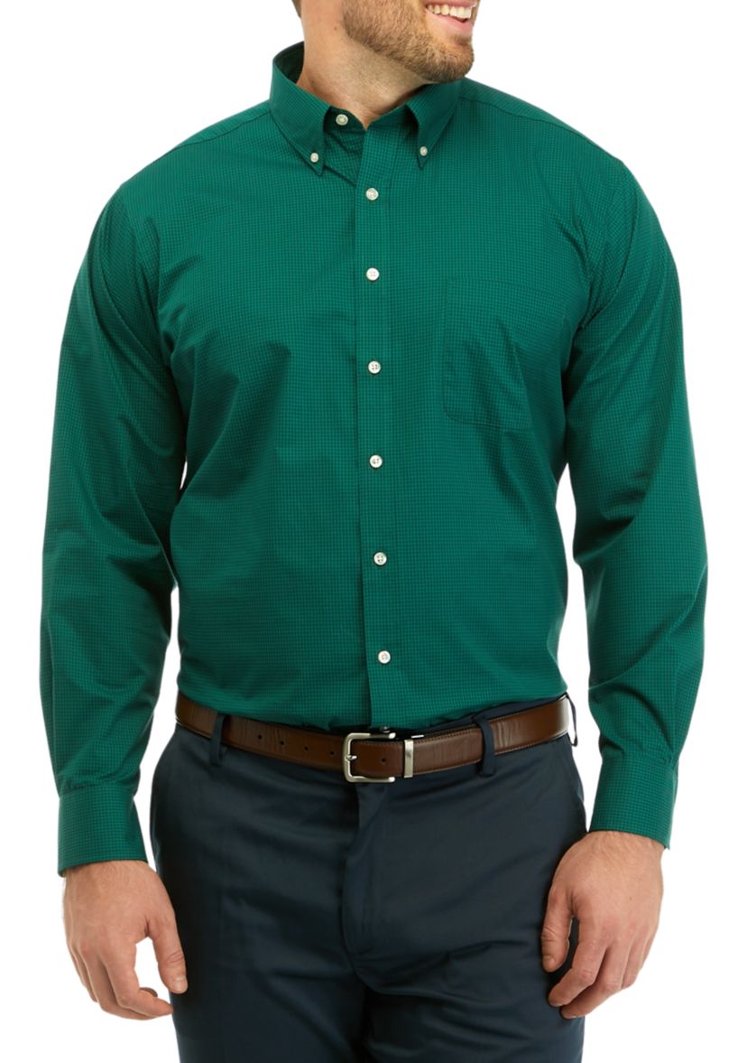 Mens Tall Allover Stretch Gingham Dress Shirt