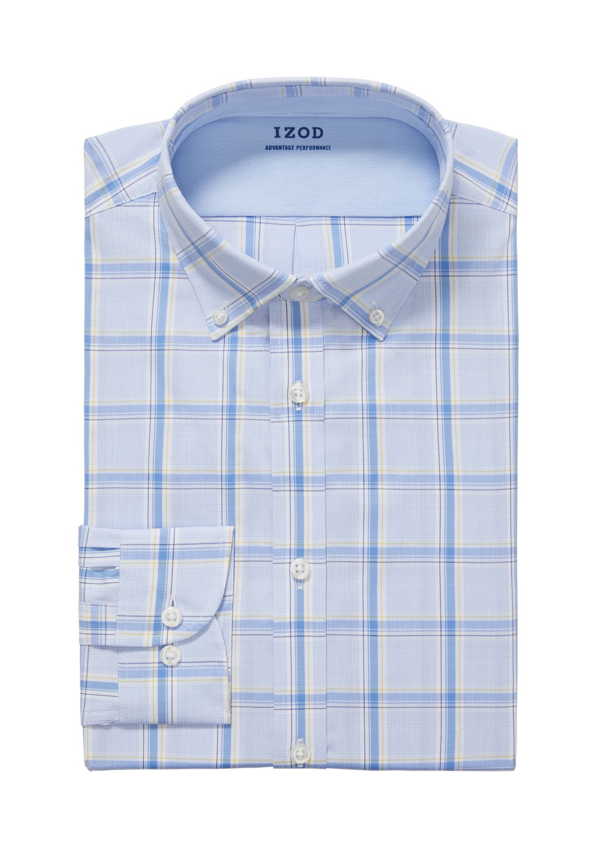 Mens Dress Shirt Slim Fit Stretch Cool FX Cooling Collar Check Dress Shirt