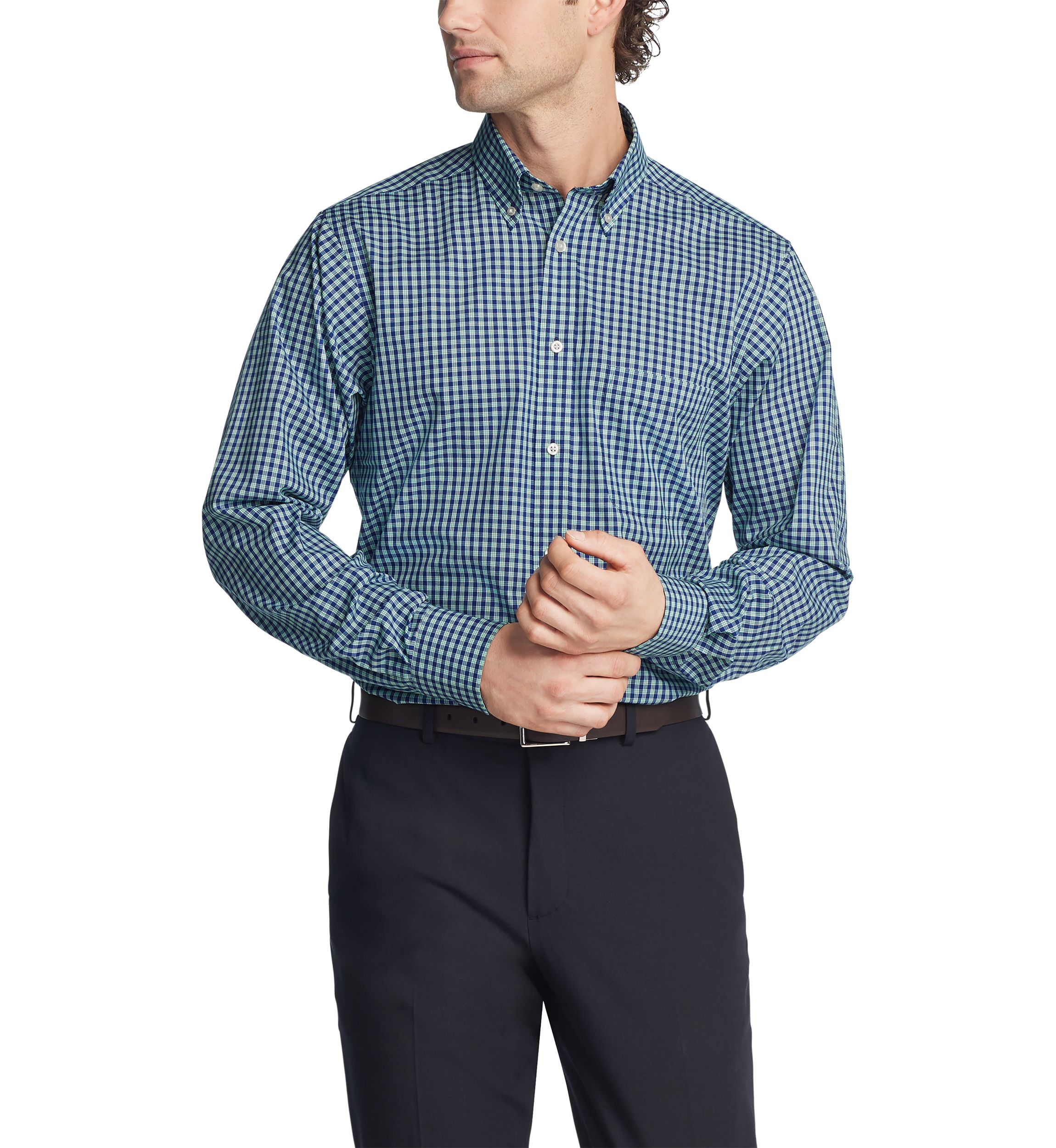 Checkered Button Up Dress Shirt 