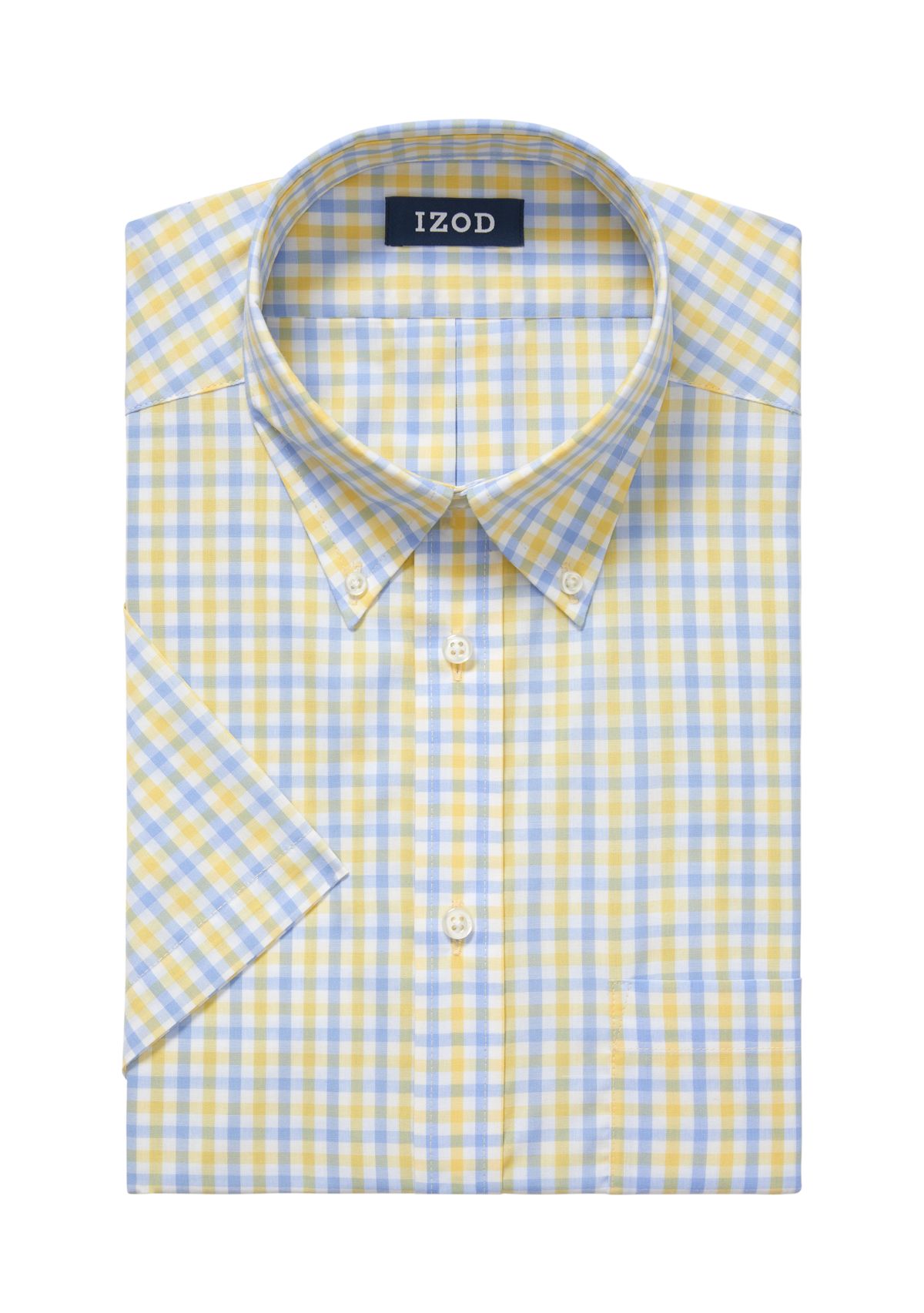 Mens Regular Fit All Over Stretch Short Sleeve Dress Shirt