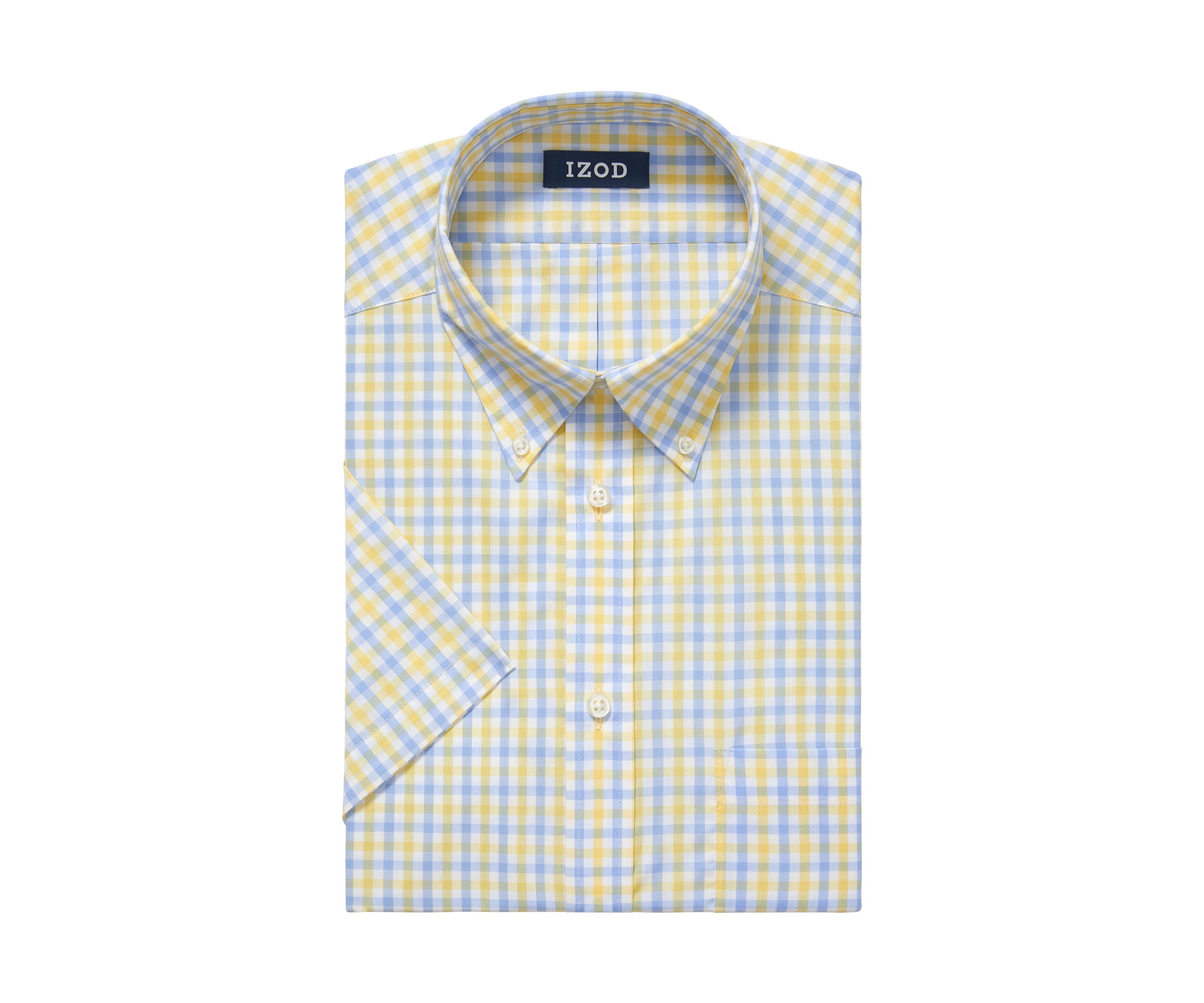 Mens Regular Fit All Over Stretch Short Sleeve Dress Shirt