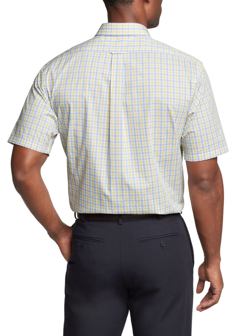 Mens Regular Fit All Over Stretch Short Sleeve Dress Shirt