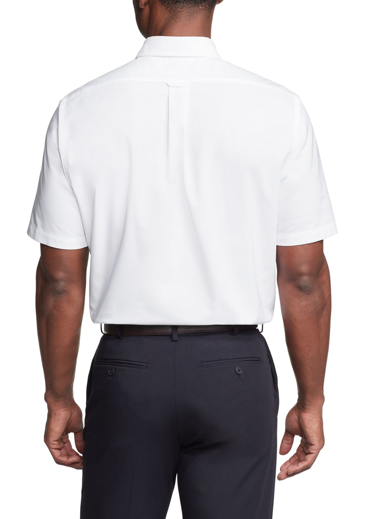 Mens Regular Fit All Over Stretch Short Sleeve Dress Shirt