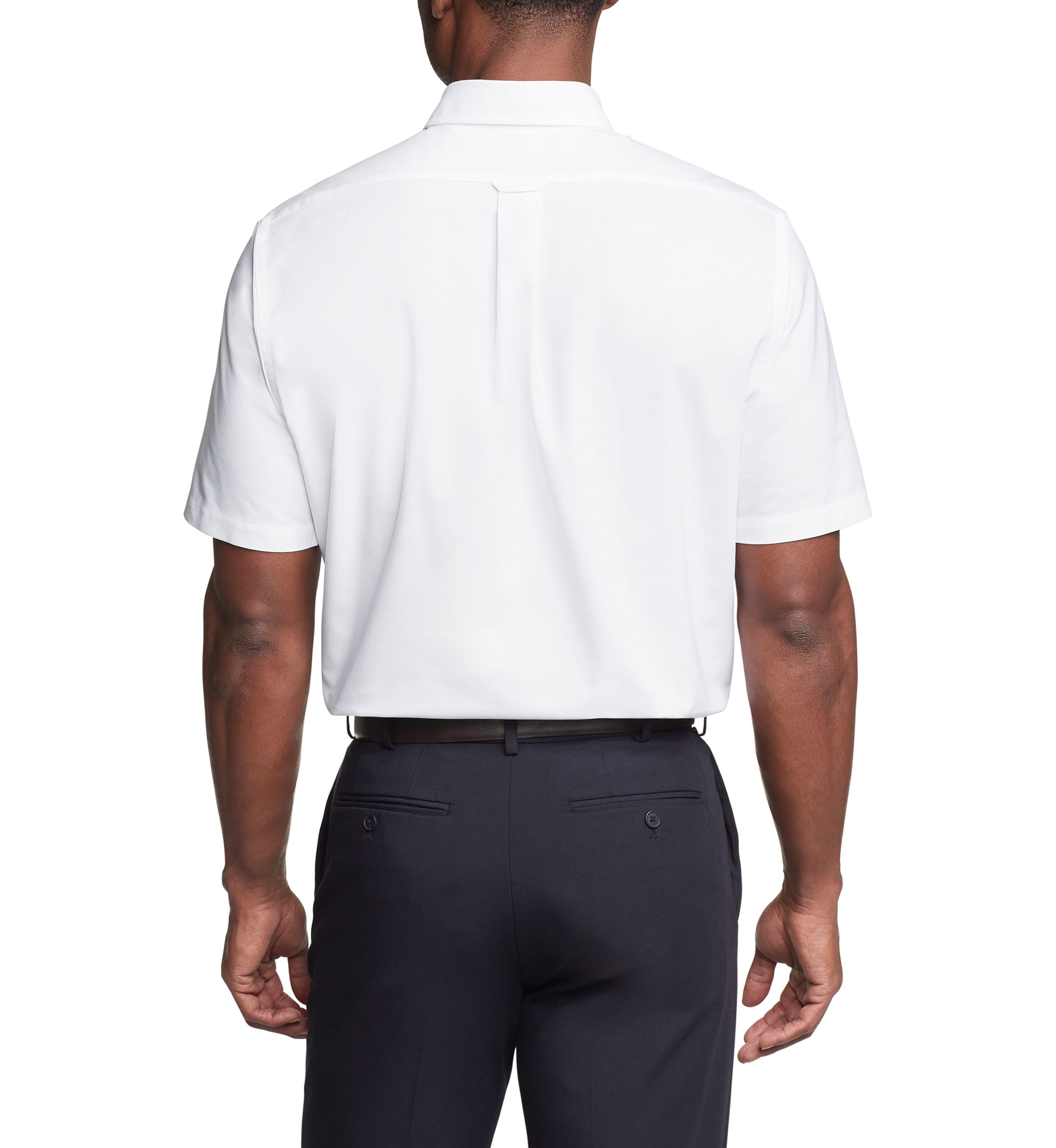 Mens Regular Fit All Over Stretch Short Sleeve Dress Shirt