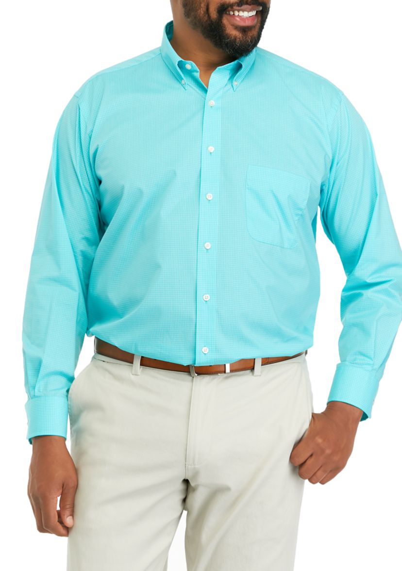 Mens Big Allover Stretch Dress Shirt
