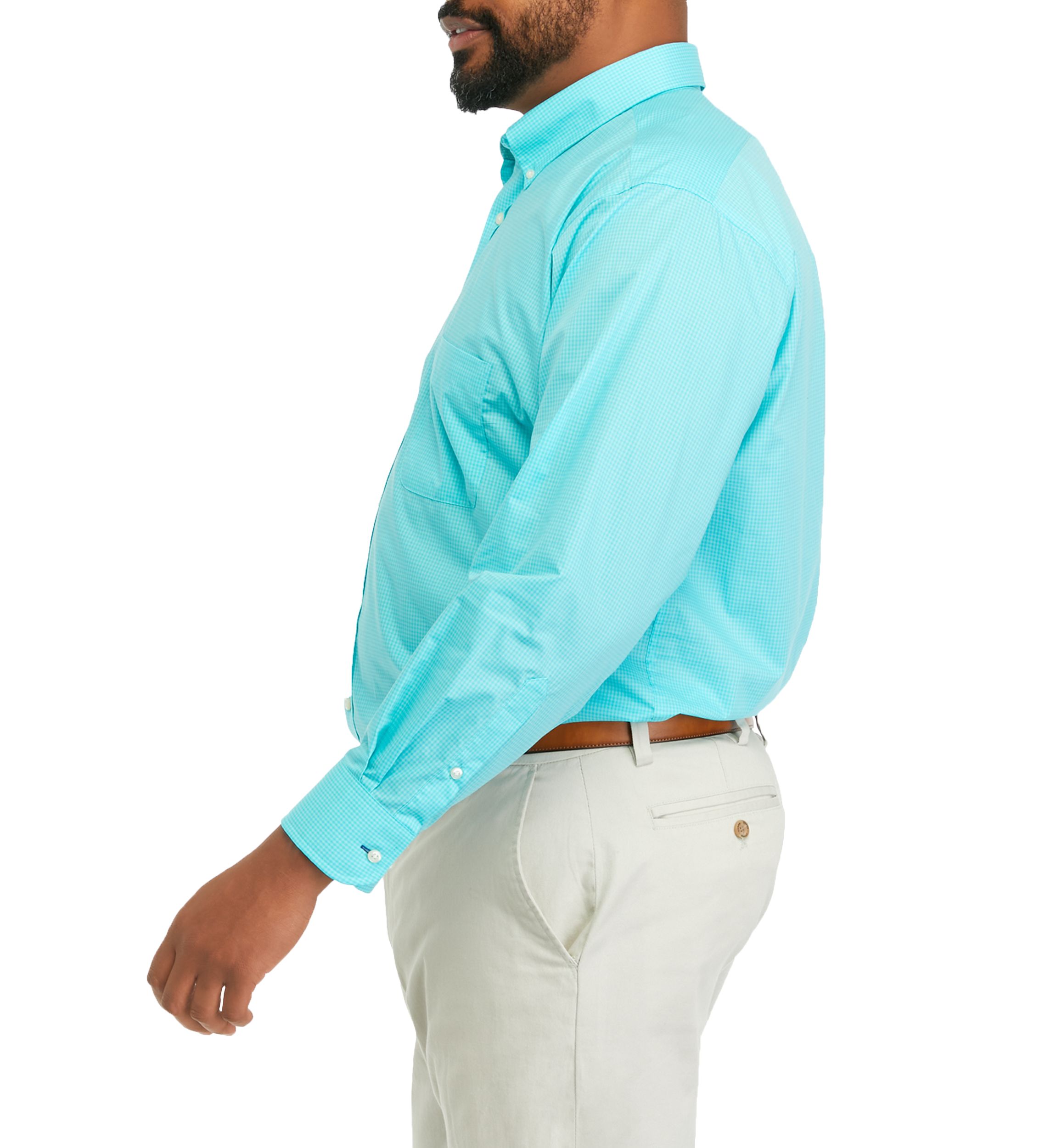 Mens Big Allover Stretch Dress Shirt