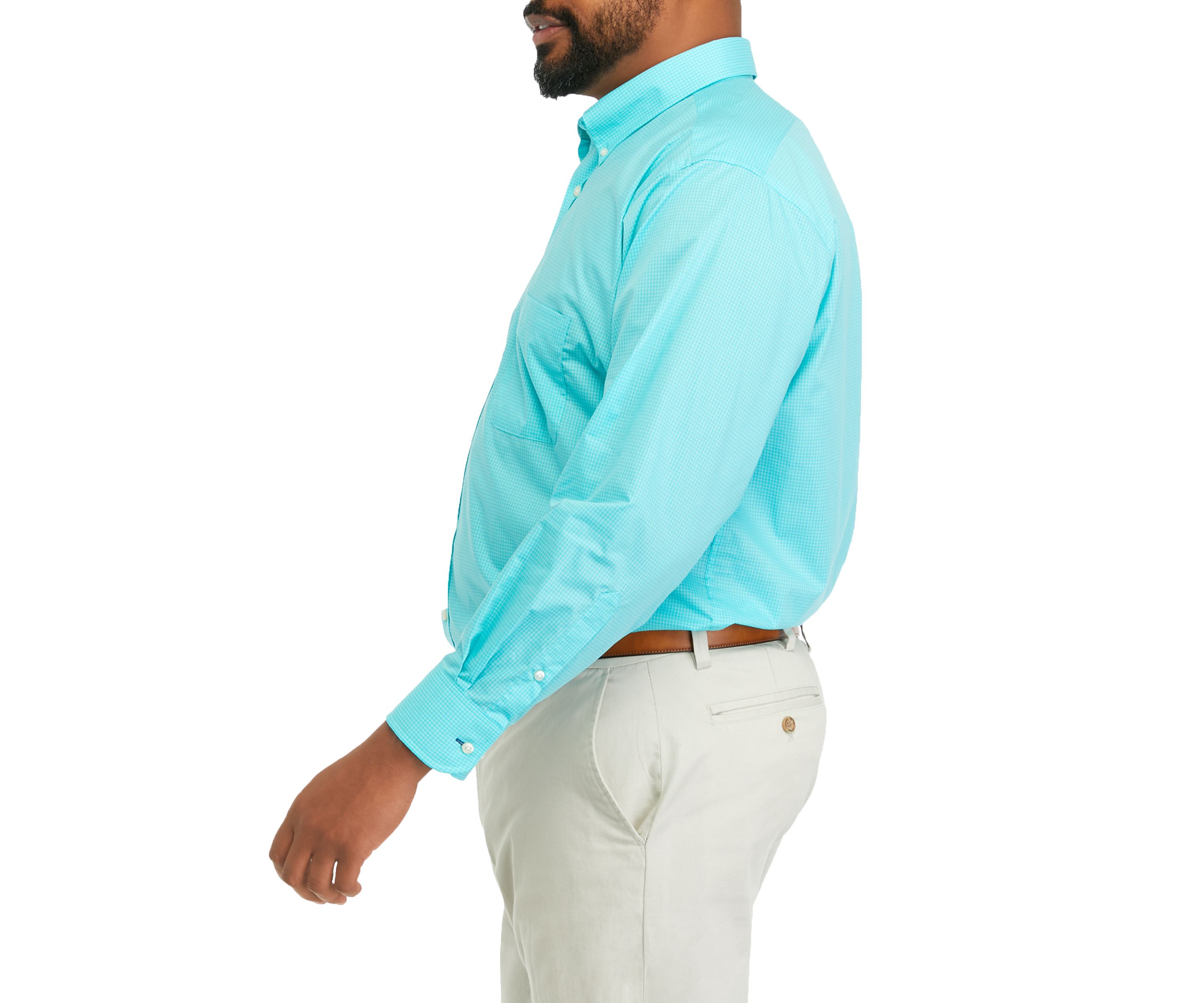 Mens Big Allover Stretch Dress Shirt