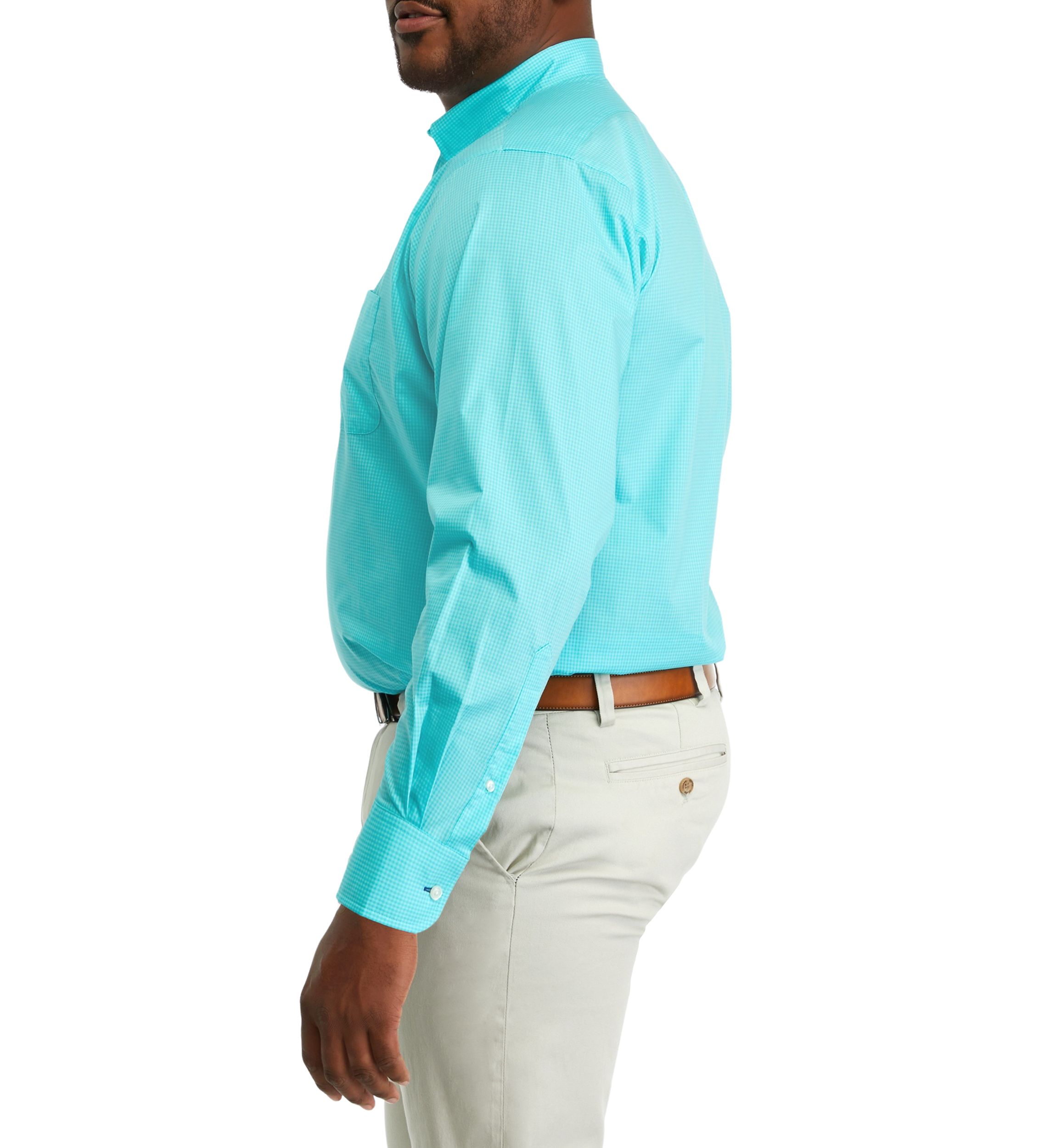 Mens Big Allover Stretch Dress Shirt