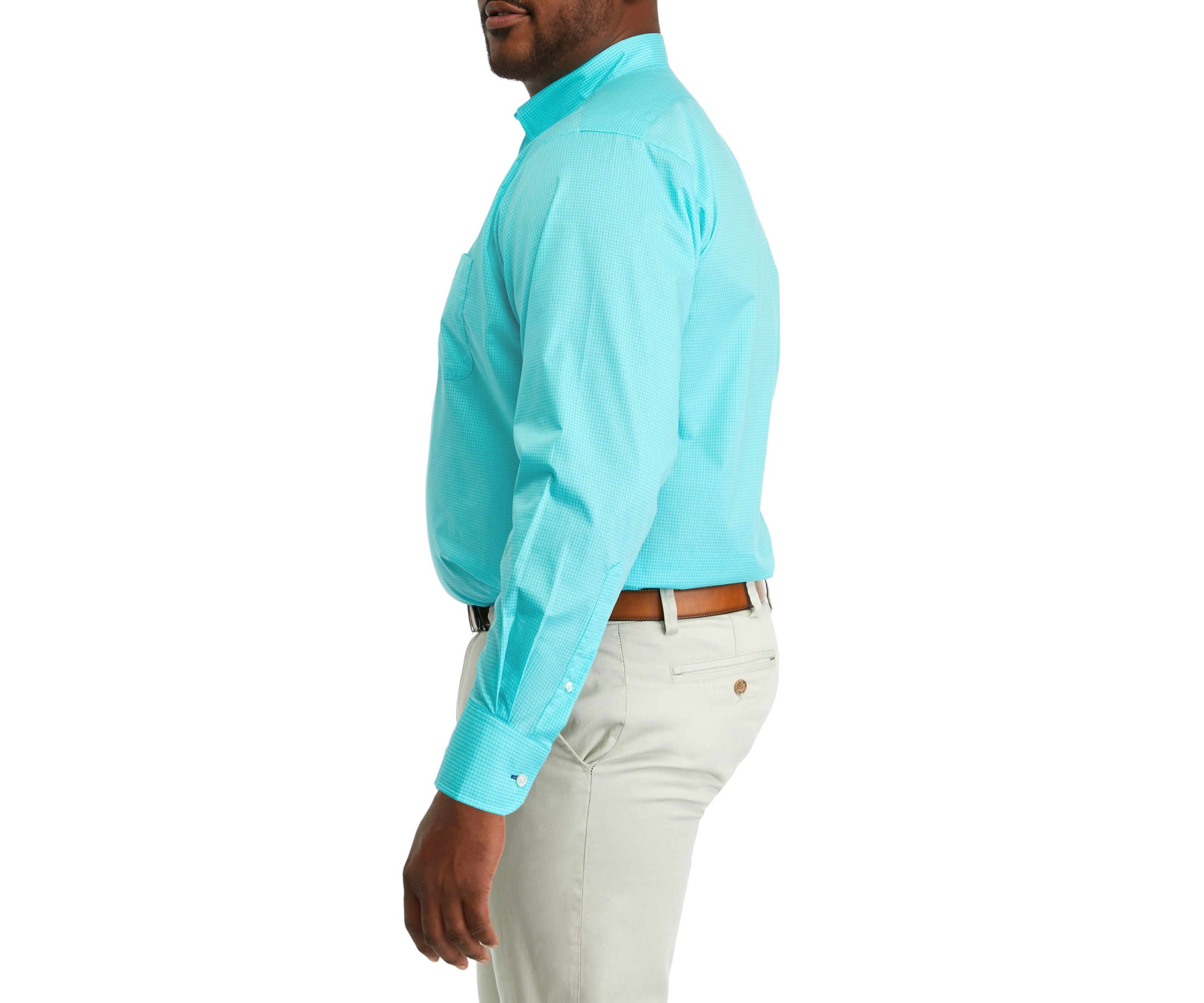 Mens Big Allover Stretch Dress Shirt