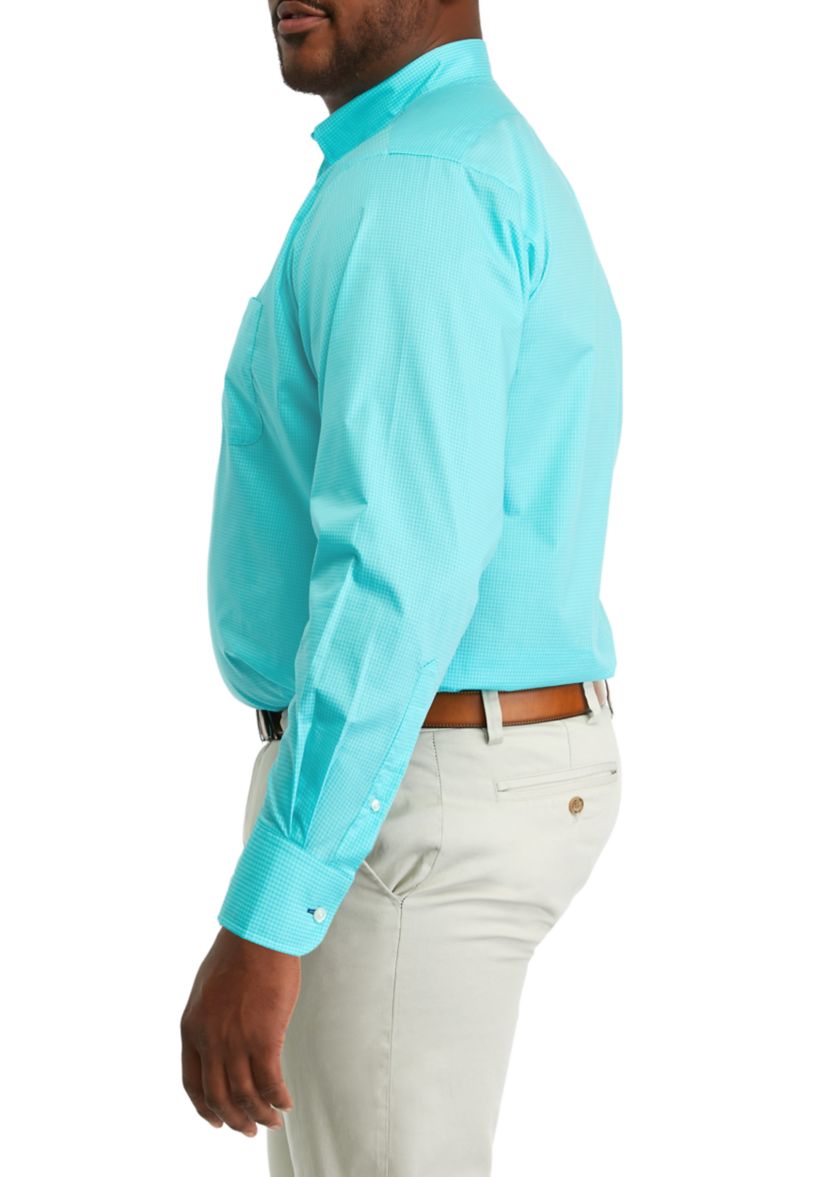 Mens Big Allover Stretch Dress Shirt