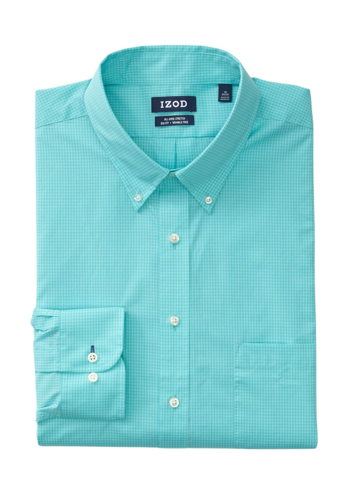 Mens Tall Allover Stretch Gingham Dress Shirt