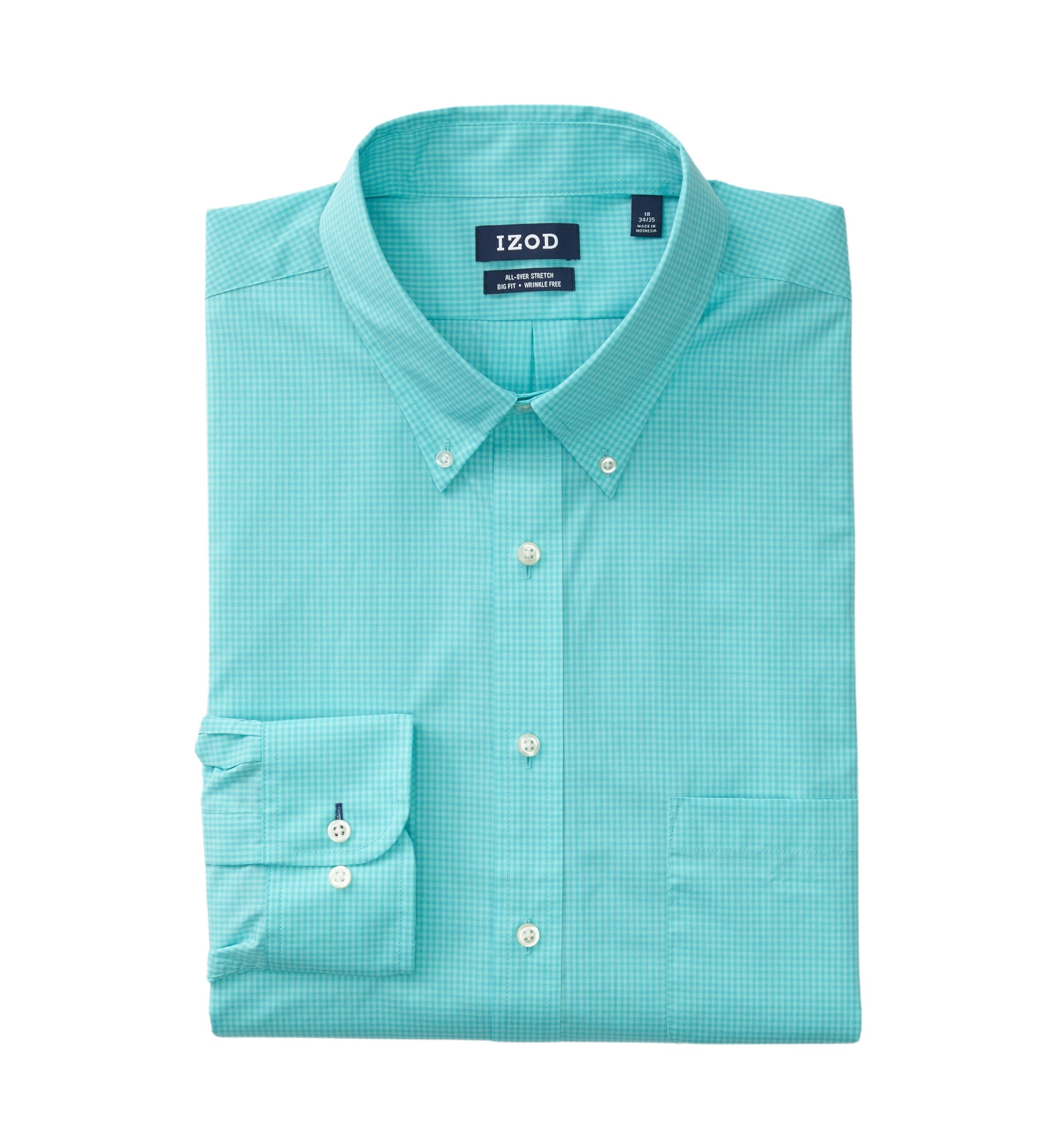 Mens Tall Allover Stretch Gingham Dress Shirt