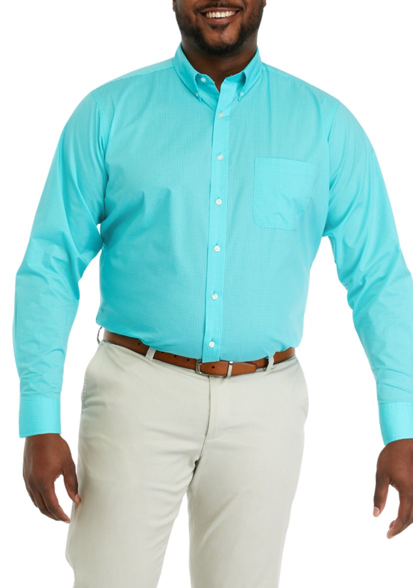 Mens Tall Allover Stretch Gingham Dress Shirt