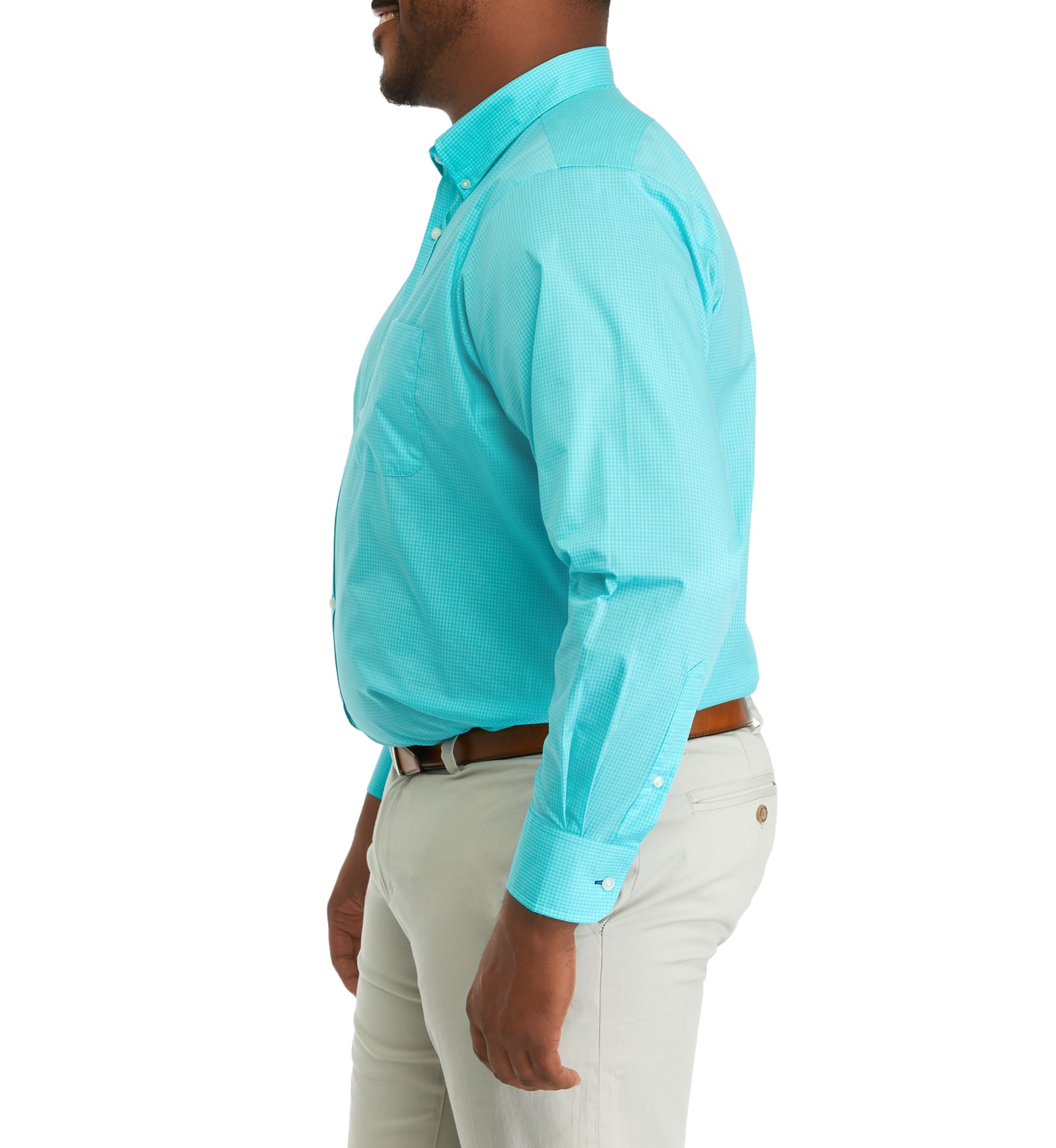 Mens Tall Allover Stretch Gingham Dress Shirt