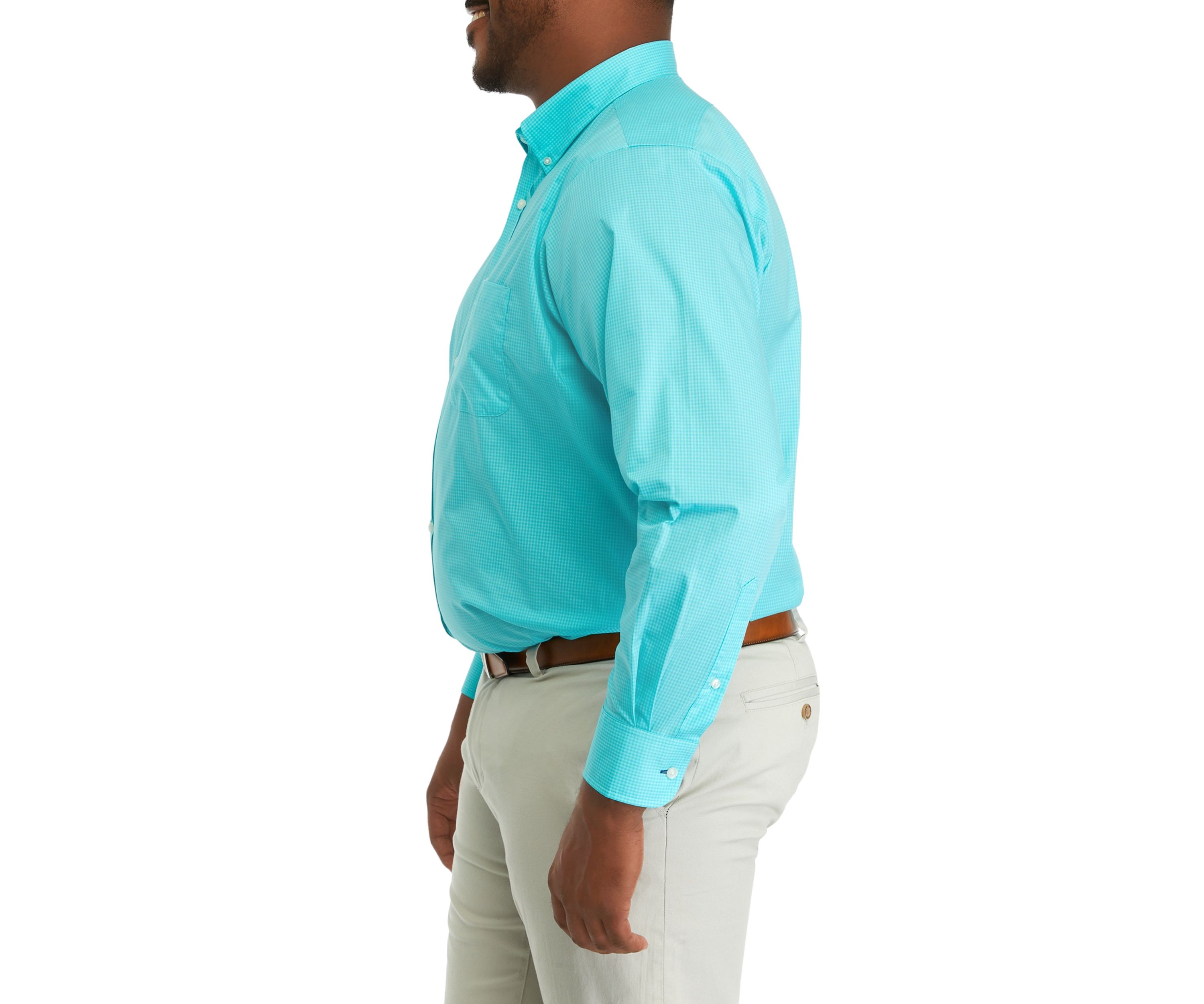 Mens Tall Allover Stretch Gingham Dress Shirt