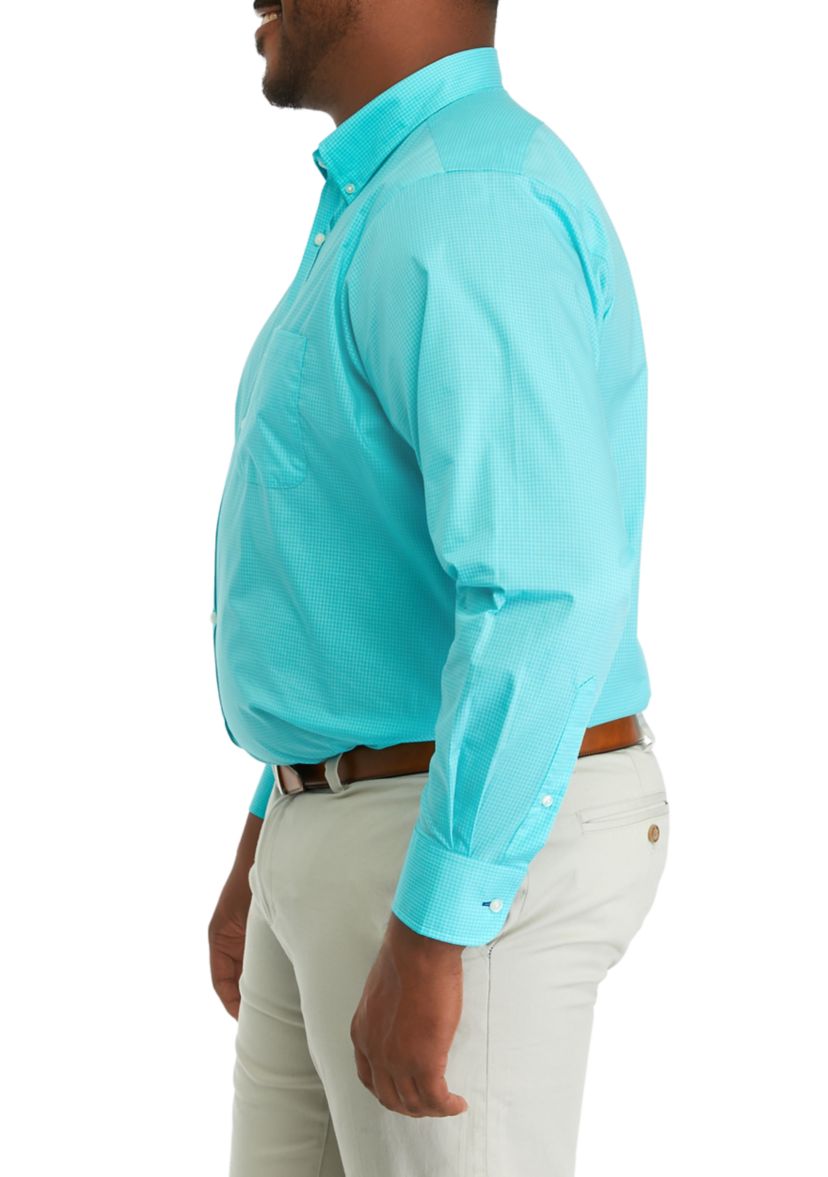 Mens Tall Allover Stretch Gingham Dress Shirt