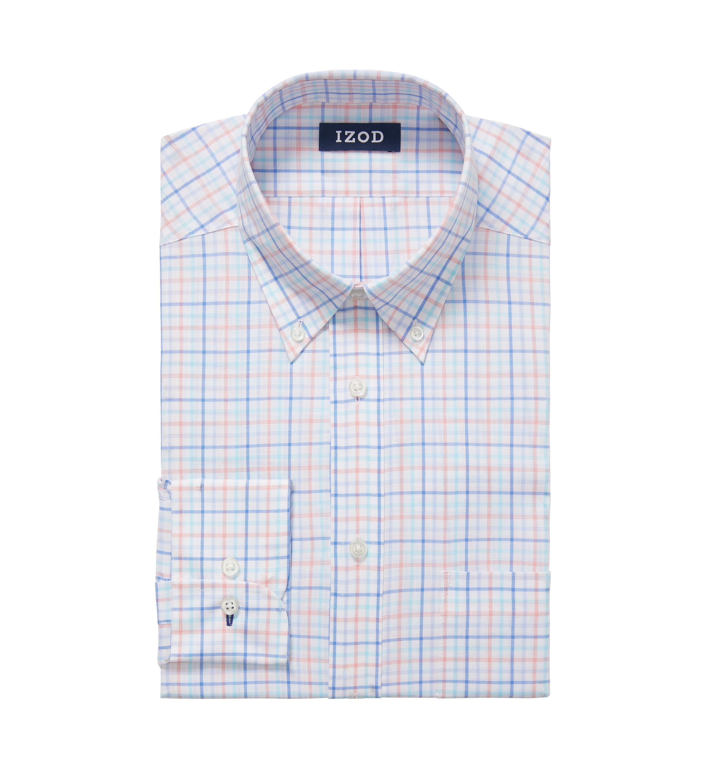 Mens Tall Plaid Regular Fit Stretch Dress Shirt