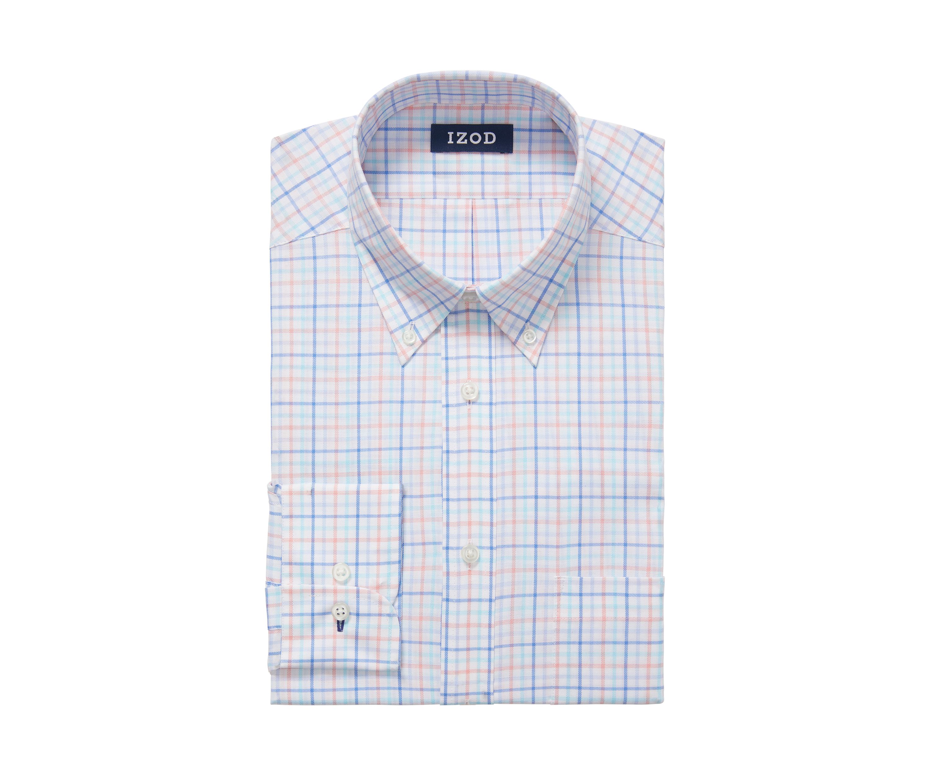 Mens Tall Plaid Regular Fit Stretch Dress Shirt