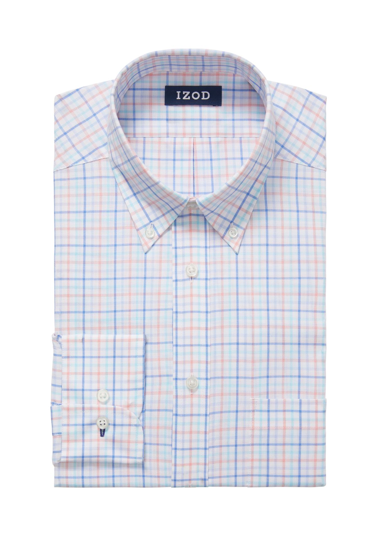 Mens Big Allover Plaid Stretch Dress Shirt