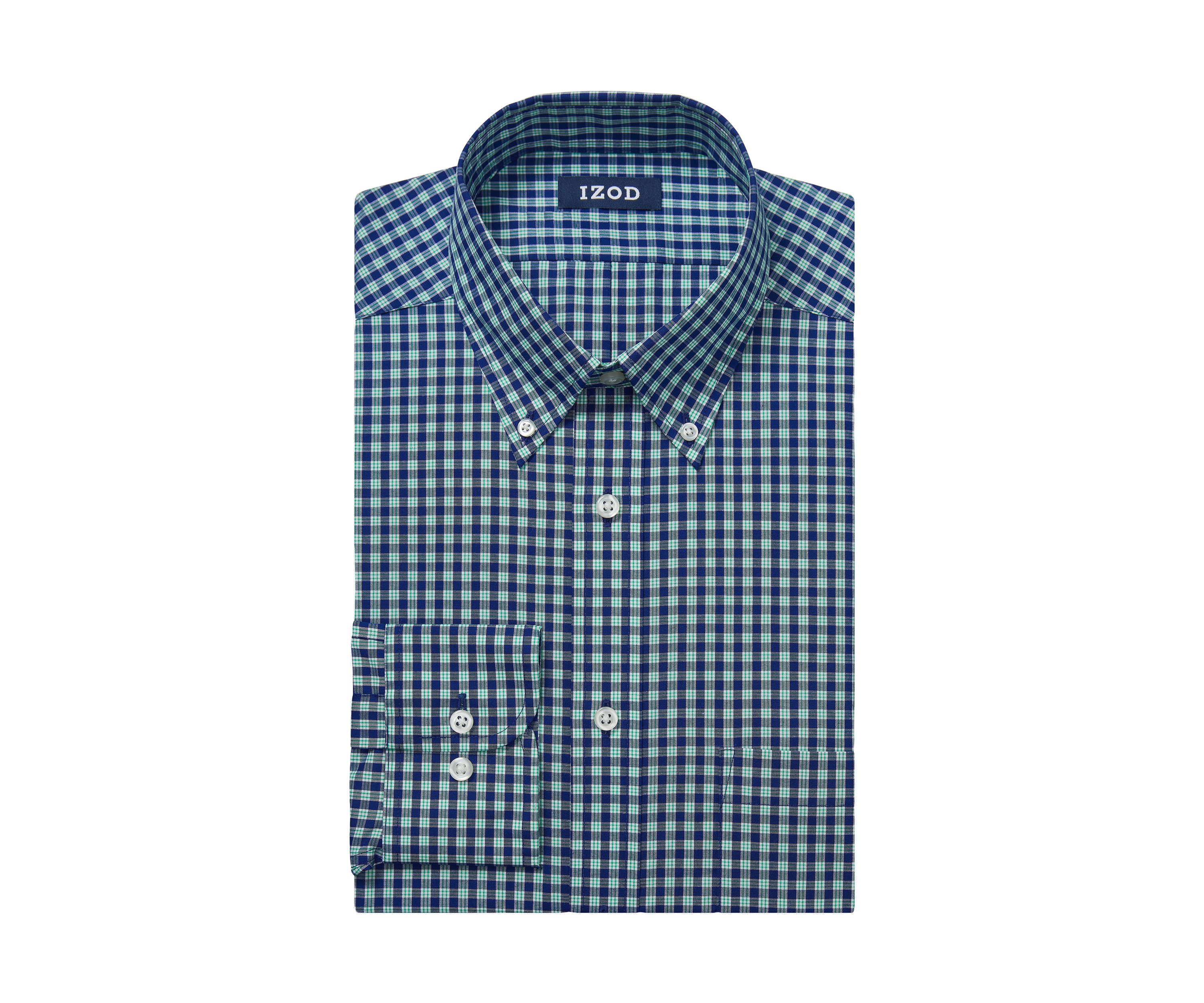 Mens Big Plaid Printed Stretch Dress Shirt