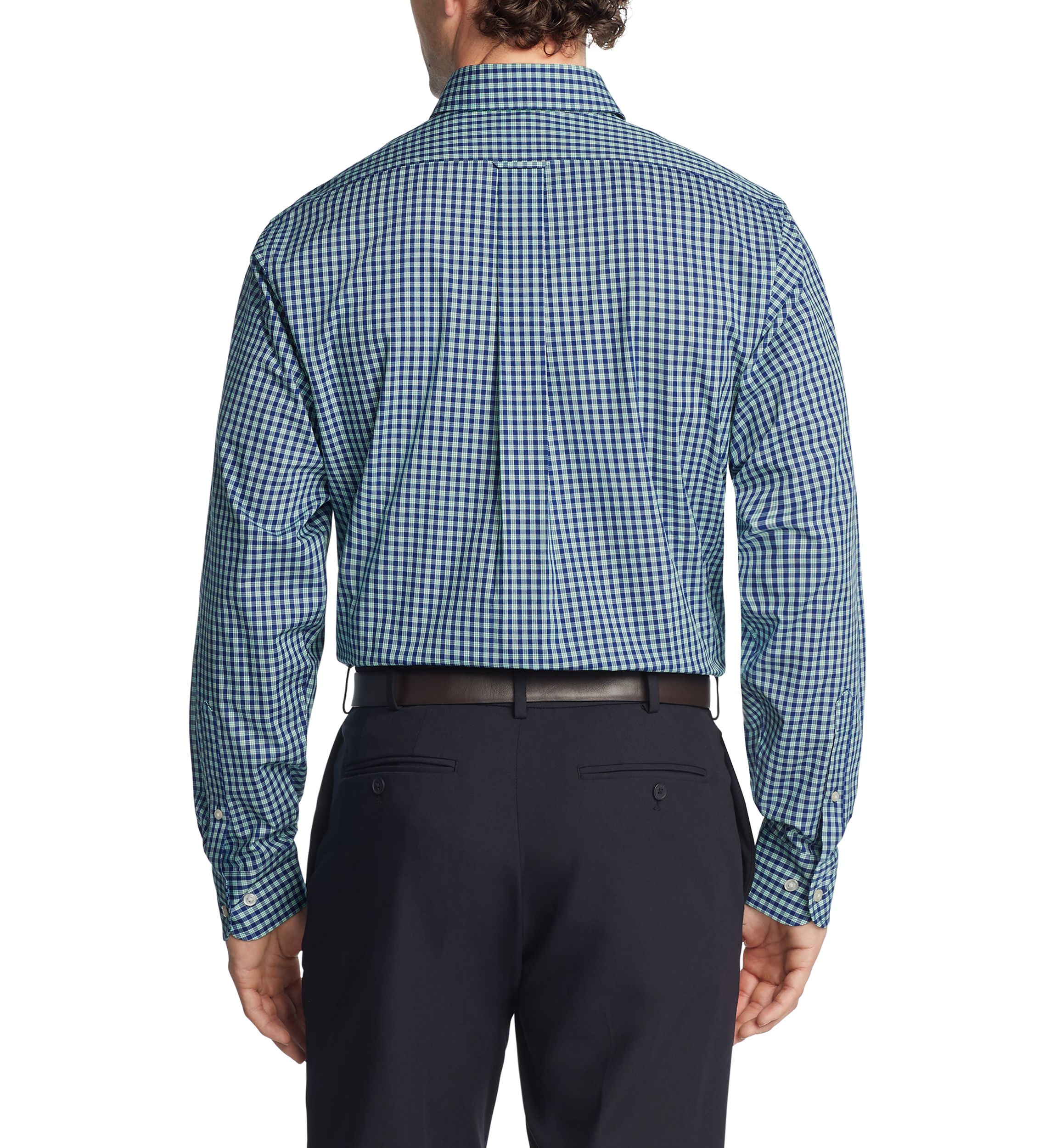 Mens Tall Plaid Printed Stretch Dress Shirt