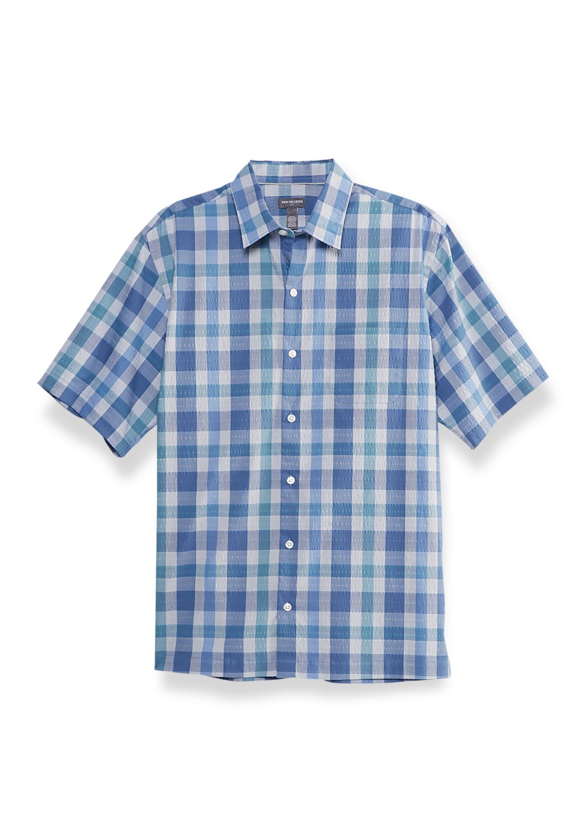 Air Textured Classic Fit Plaid Short-Sleeve Shirt