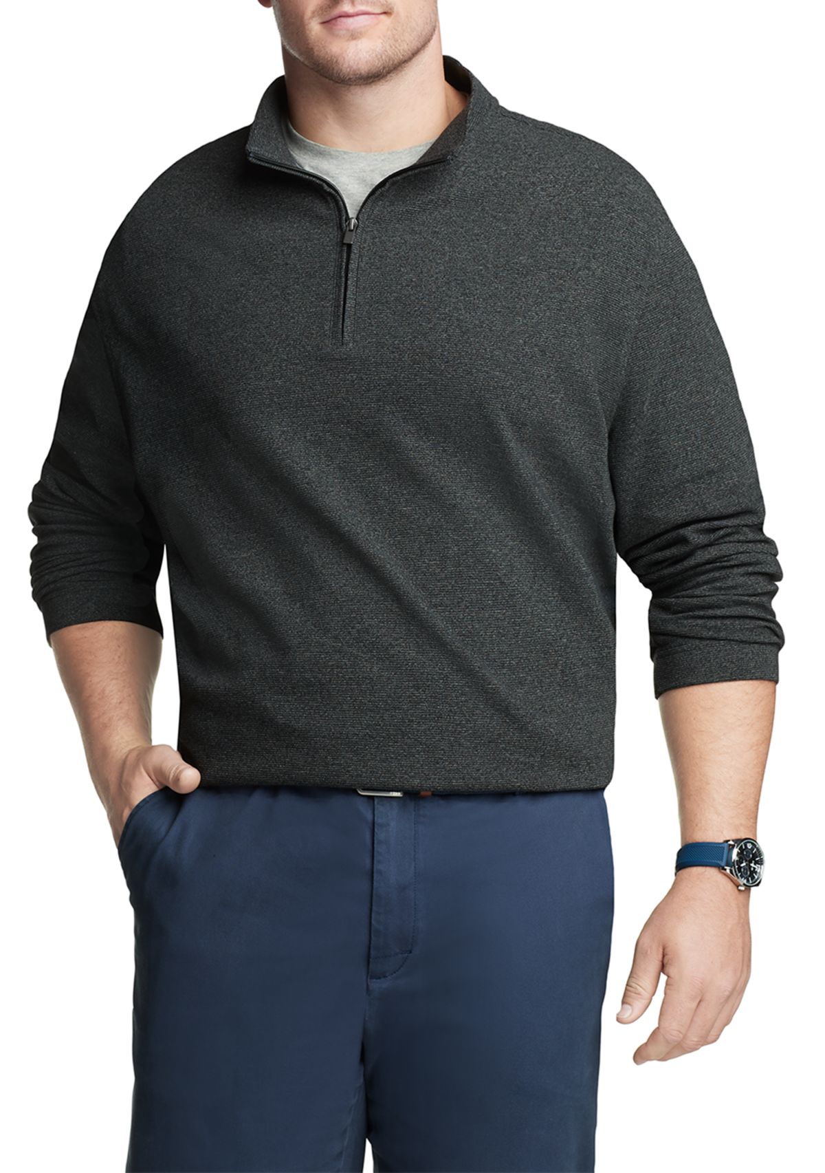 Big & Tall Big and Tall Quarter Zip Pullover