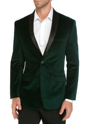 Madison Green Velvet Black Satin Collar Dinner Jacket | belk