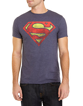 Vejnavn kran Barcelona Bioworld Superman Logo Distressed Graphic T-Shirt | belk