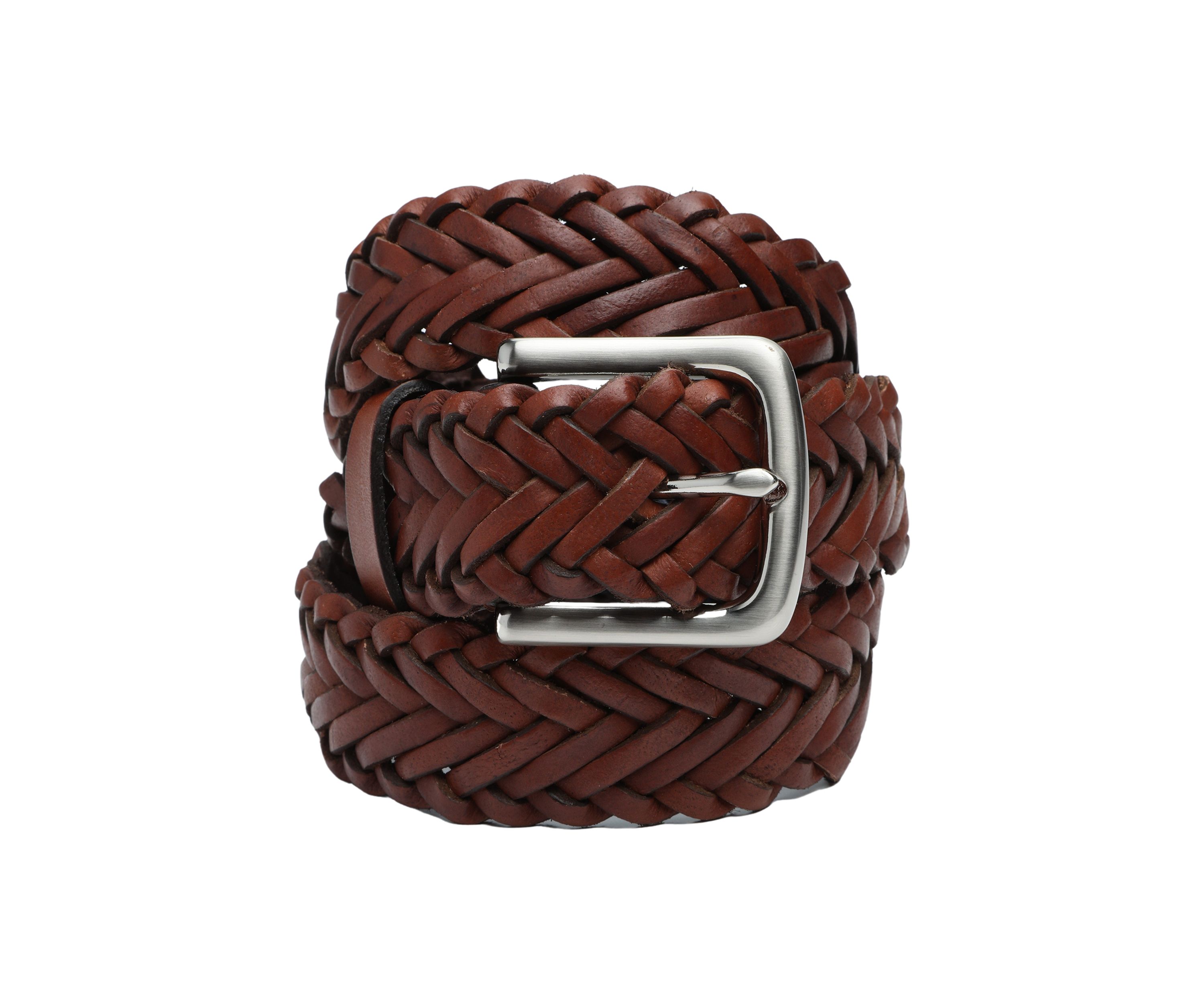 Flat Braided Leather Belt
