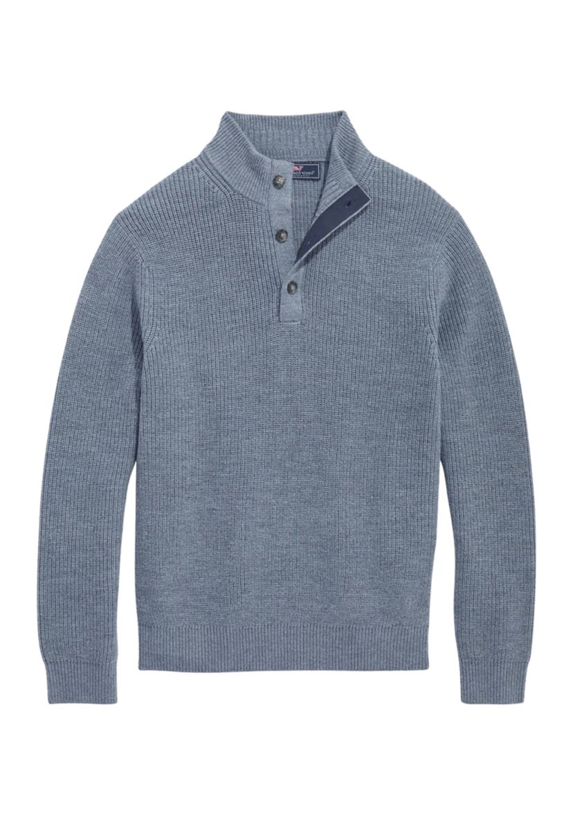 Mens Cellarman Button Mock Sweater