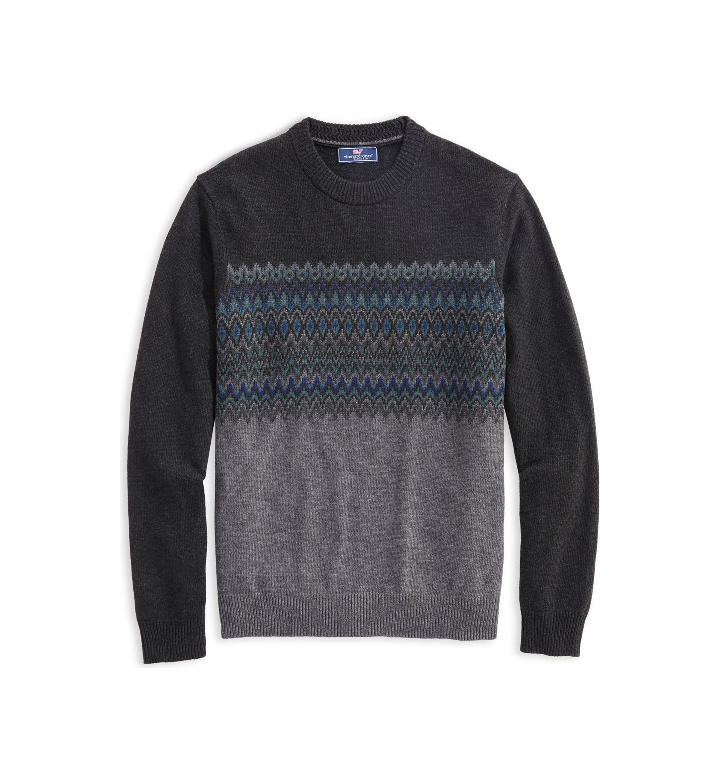 Mens Fair Isle Crew Neck Sweater